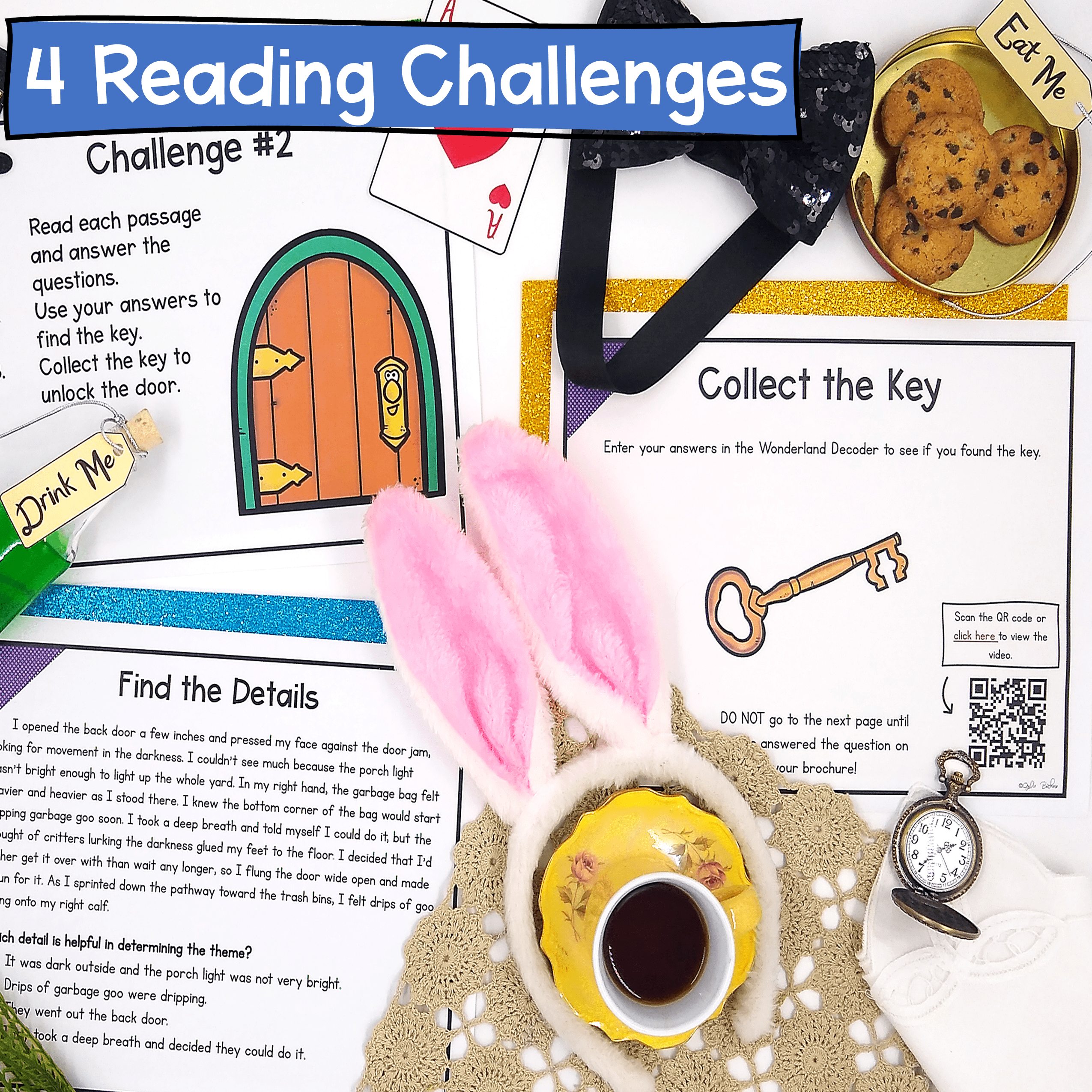 Summarize Stories & Identify Theme Wonderland Escape Room 4th 5th Grade Reading - Image 2
