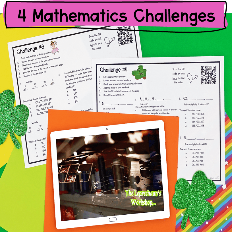 St Patrick's Day 4th Grade Math Review Escape Room & Webscape Digital Activities - Image 3