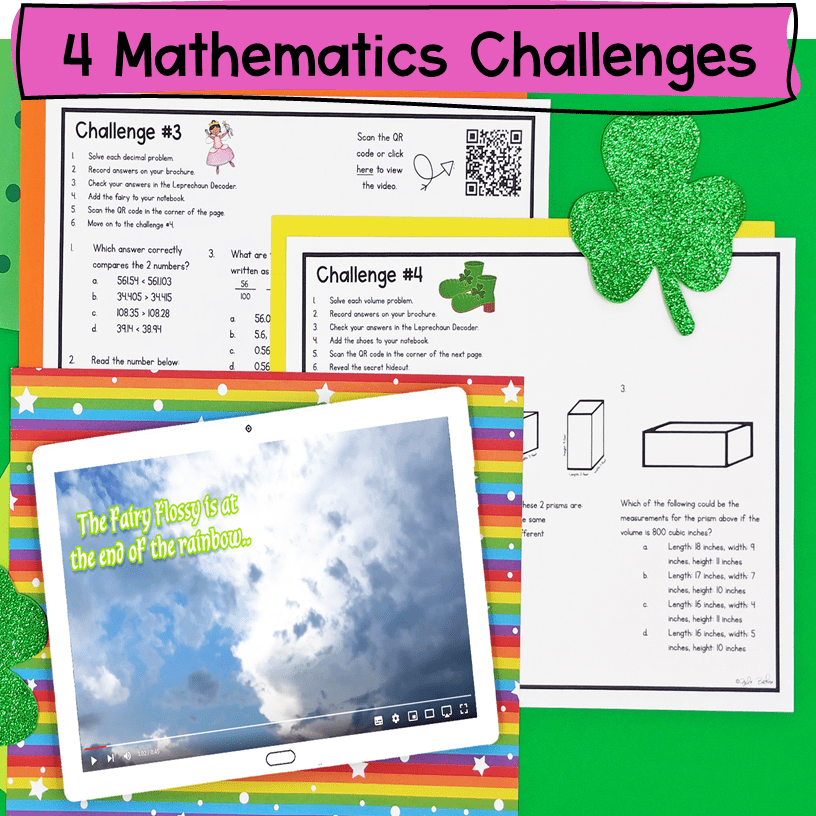 St Patrick's Day 5th Grade Math Review Escape Room & Webscape Digital Activities - Image 3