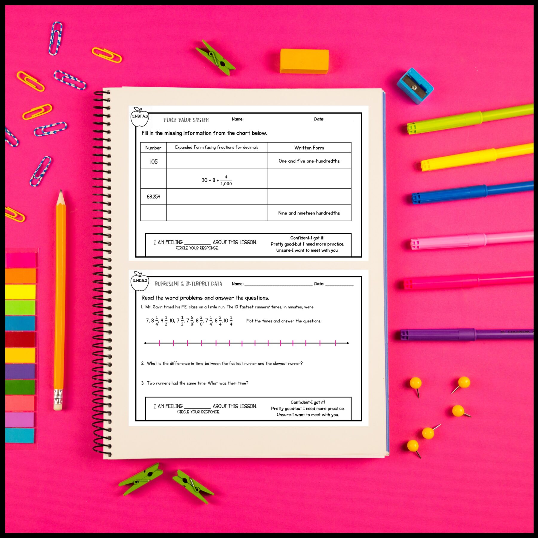 5th Grade Math Exit Tickets Slips Quick Check - Print & Digital Standards Based - Image 3