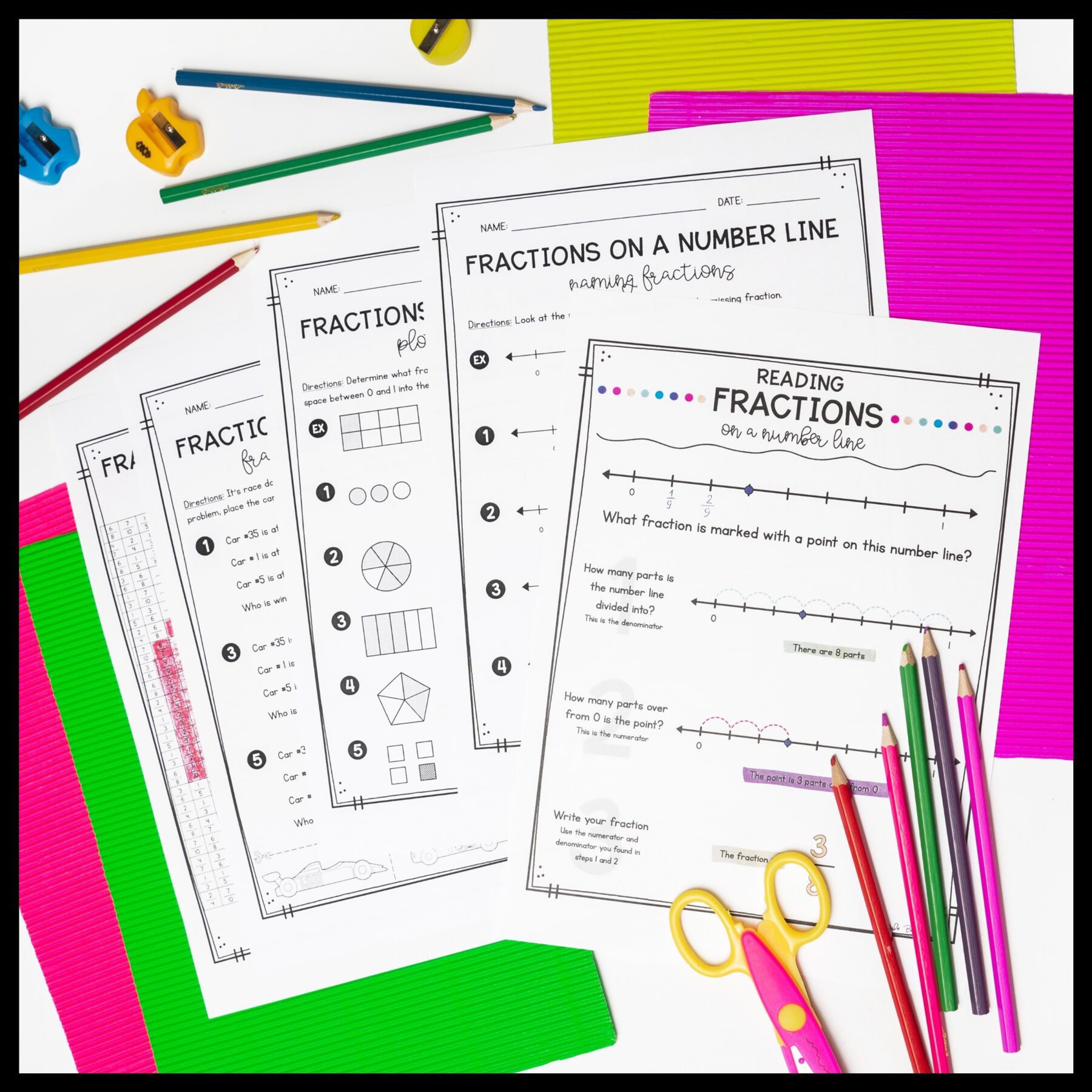 Fractions on a Number Line - 3rd Grade Math Unit - Printable & Digital 3.NF.A.2 - Image 3
