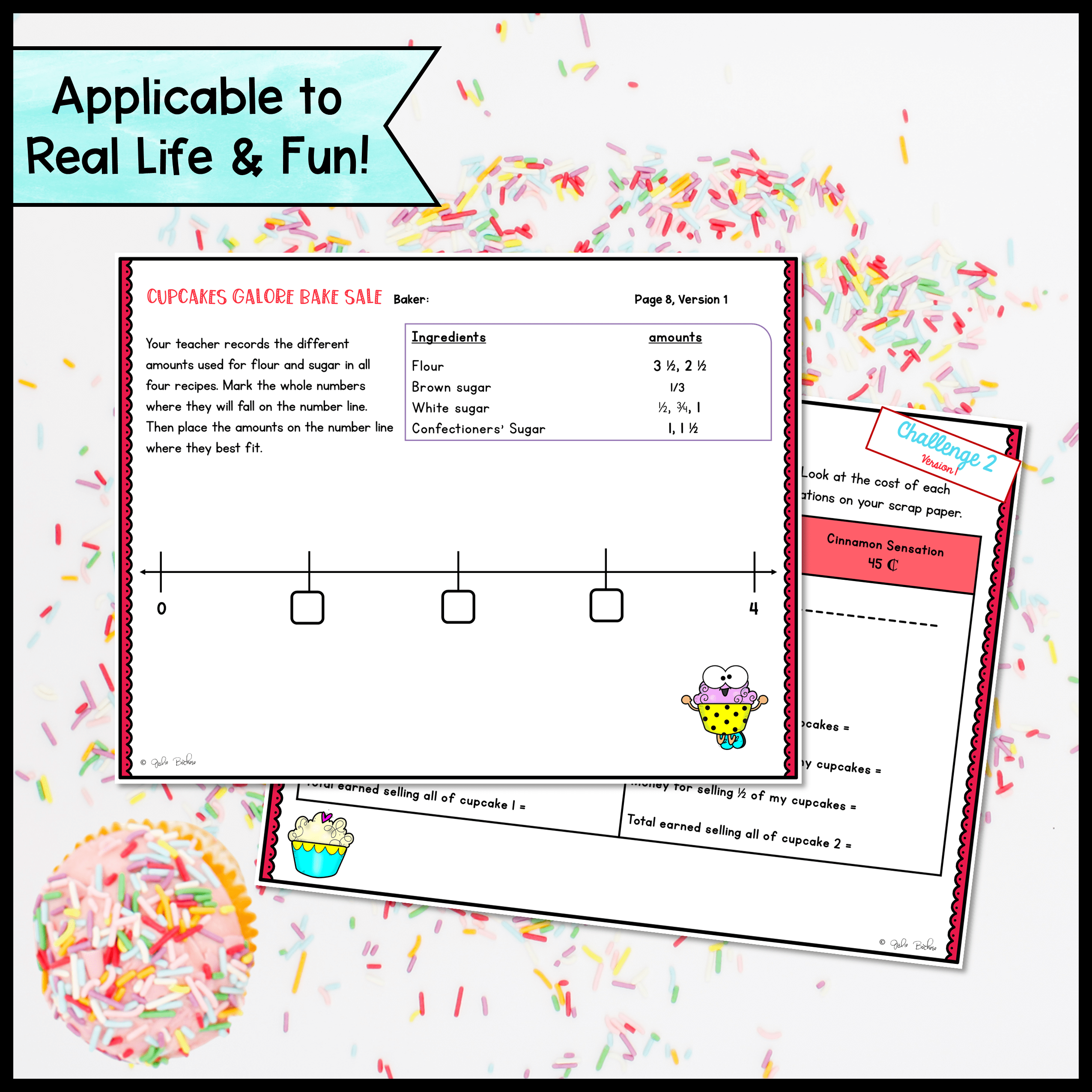Cupcake Project Based Learning 3rd Grade Math Measurement Fractions Add Subtract - Image 4