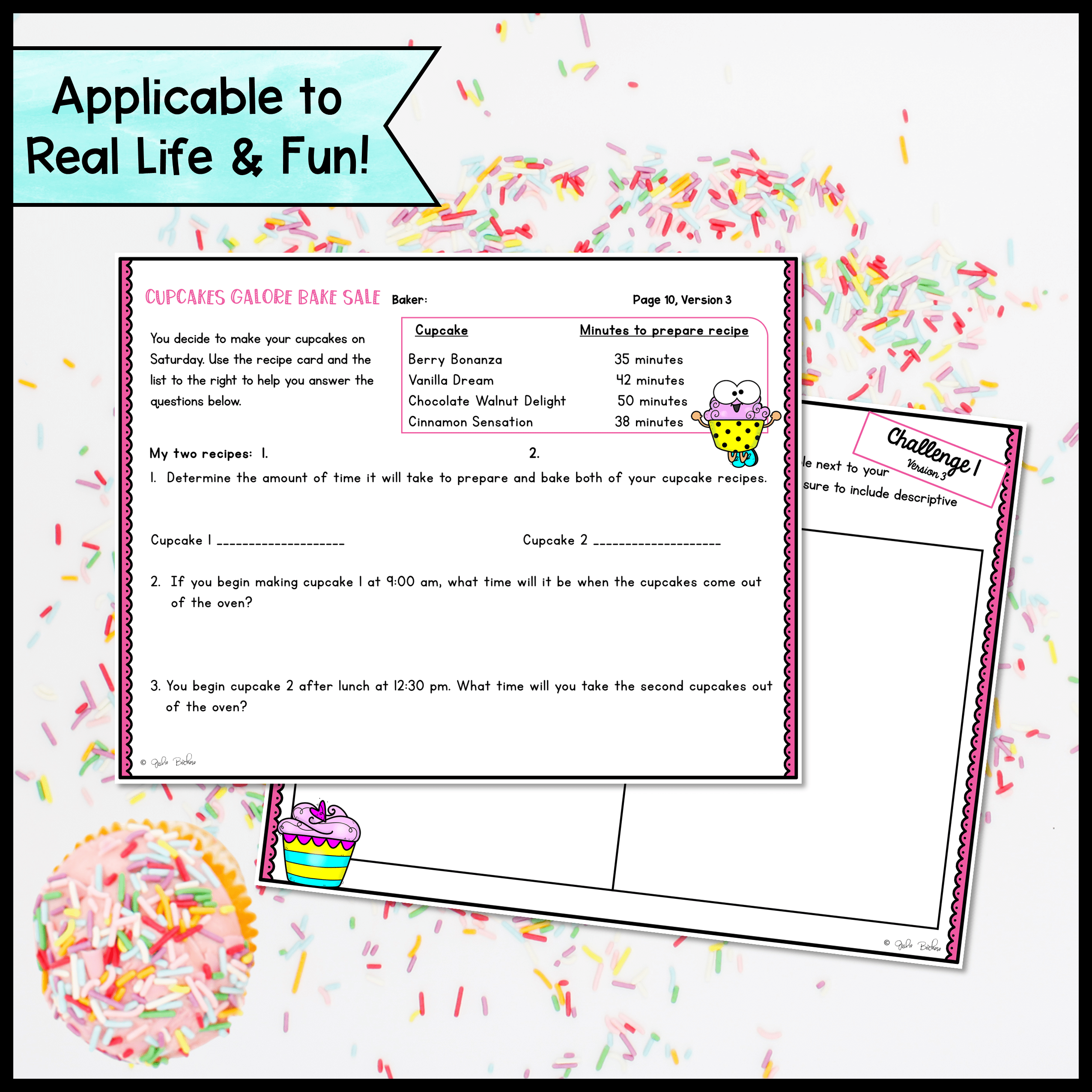 Cupcake Project Based Learning - 5th Grade Math Measurement Decimals & Fractions - Image 4
