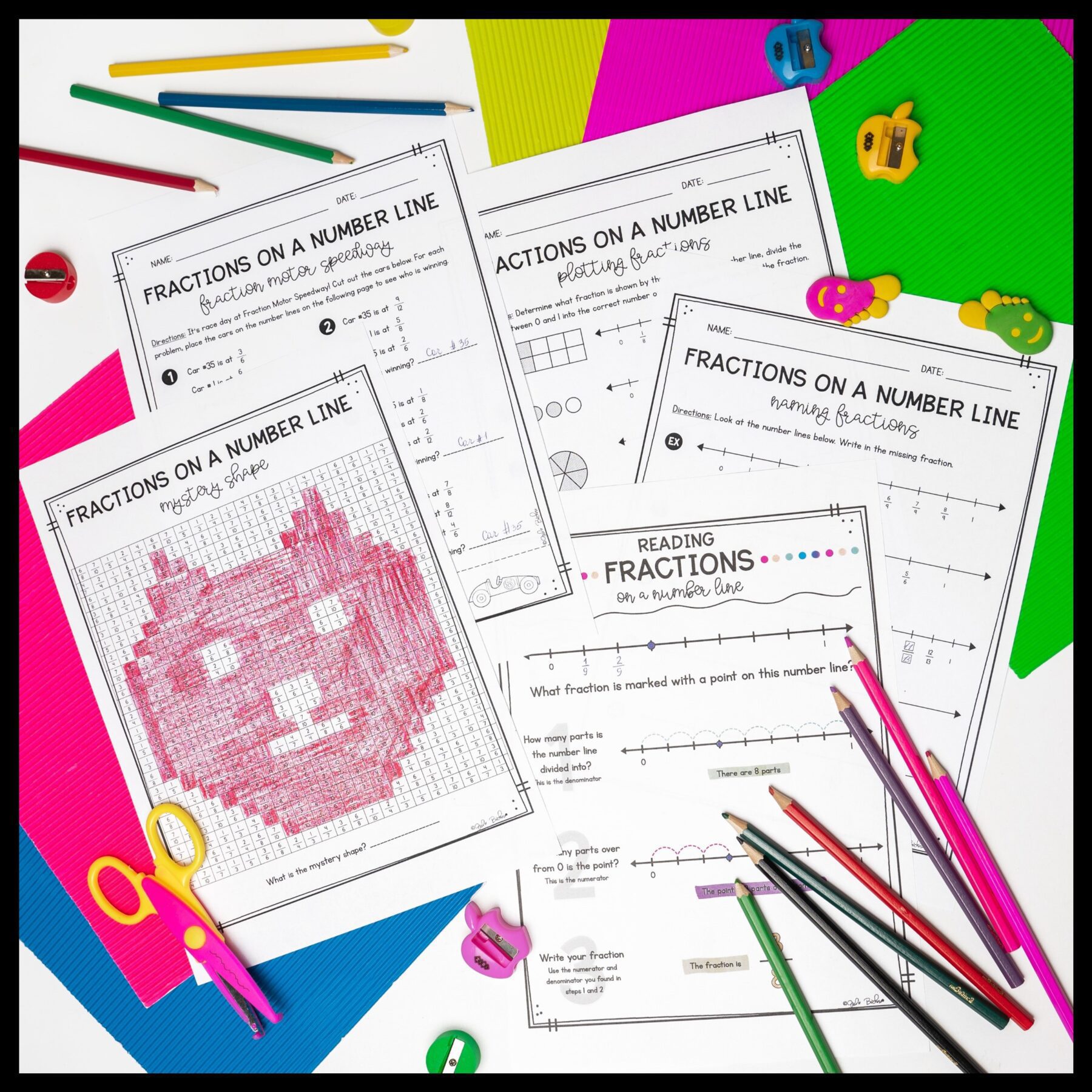 Fractions on a Number Line - 3rd Grade Math Unit - Printable & Digital 3.NF.A.2 - Image 5
