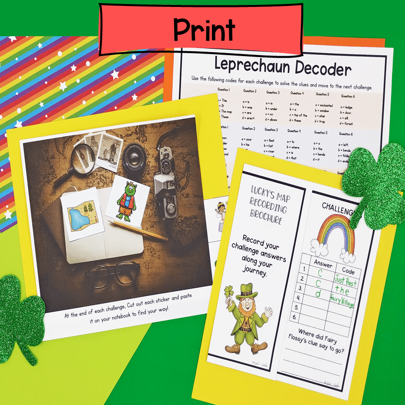 St. Patrick's Day Math Review 3rd Grade Escape Room Print Digital Resource Game - Image 4