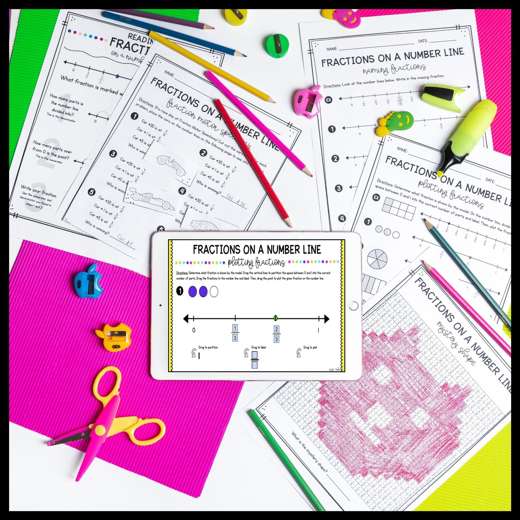 Fractions on a Number Line - 3rd Grade Math Unit - Printable & Digital 3.NF.A.2 - Image 6