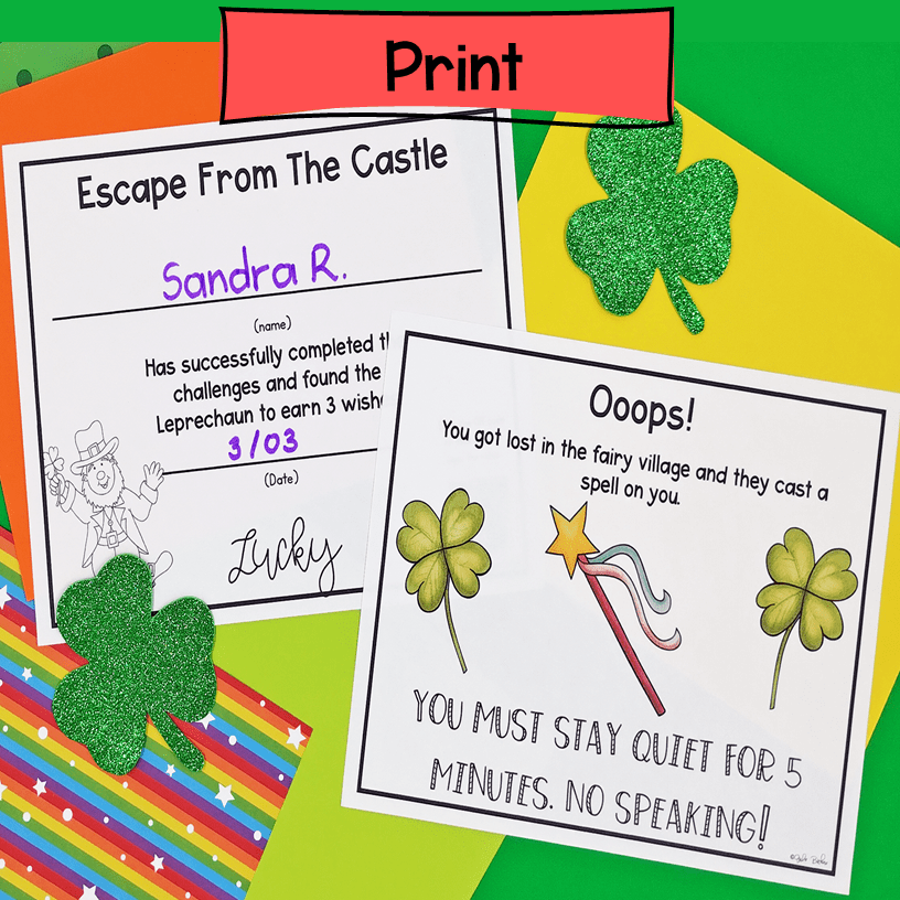 St. Patrick's Day Math Review 3rd Grade Escape Room Print Digital Resource Game - Image 5