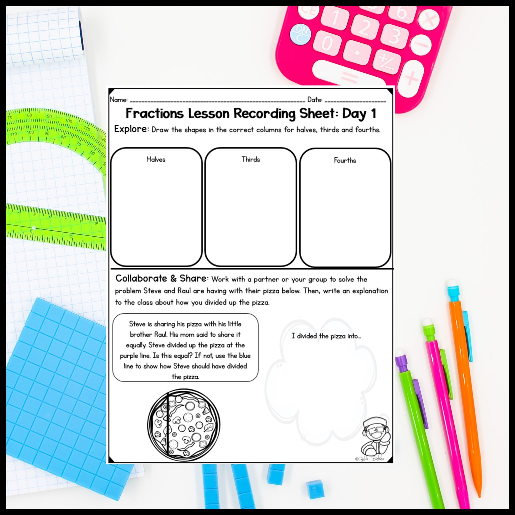 Fractions - 2nd Grade Math Digital Mini Lesson - 2.G.A.3 - Image 8