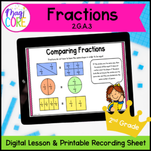 Fractions - 2nd Grade Math Digital Mini Lesson - 2.G.A.3