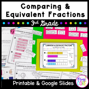 Comparing Equivalent Fractions - 3rd Grade Math Unit - Print & Digital 3.NF.A.3