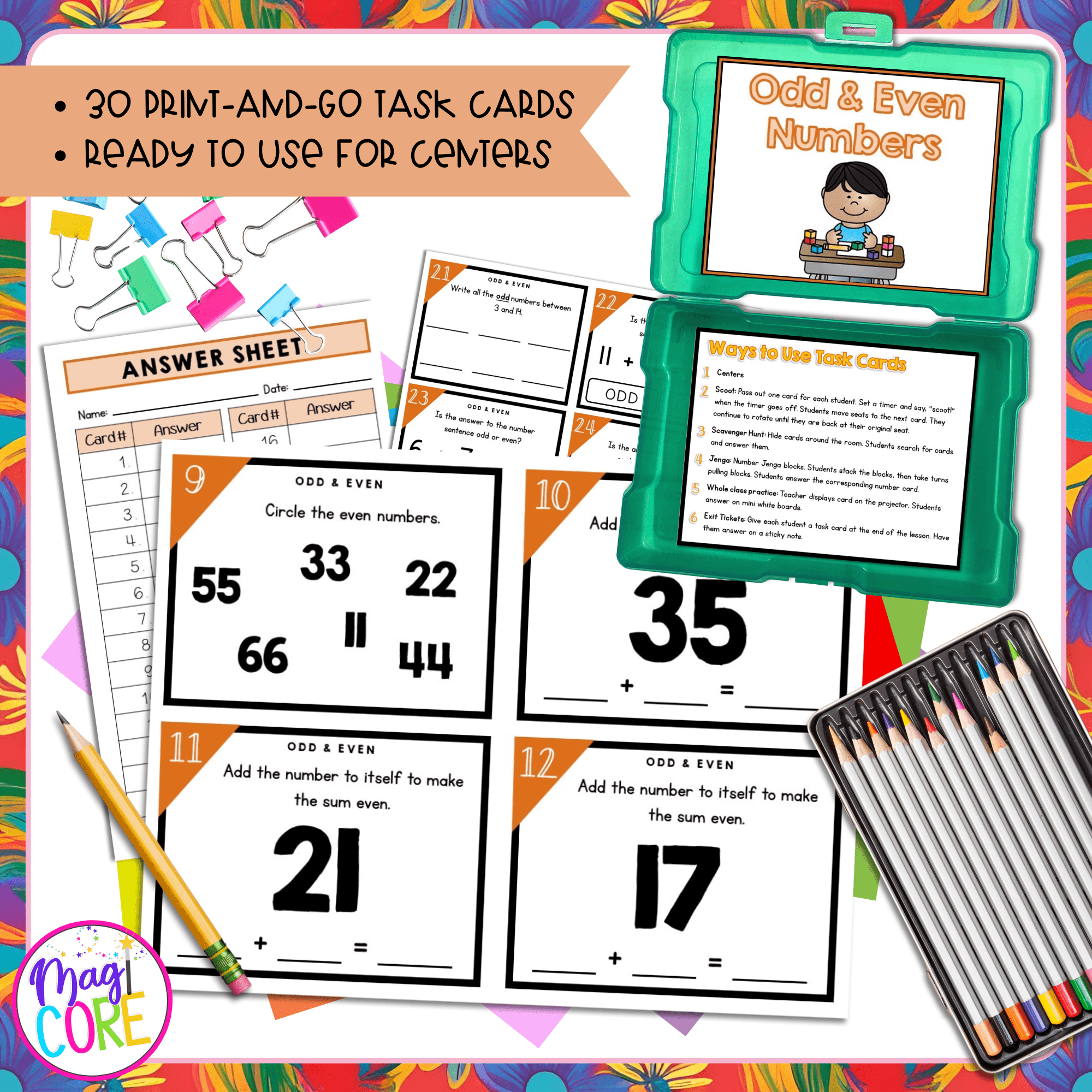 Odd & Even Numbers - 2nd Grade Math Task Cards - Print & Digital - 2.OA.3 - Image 2