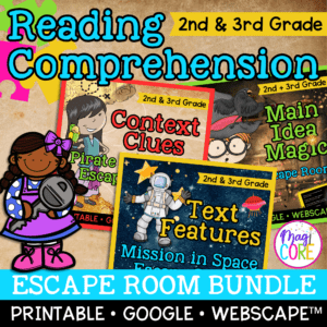 Reading Comprehension Escape Room Bundle - 2nd & 3rd Grade - Printable & Digital