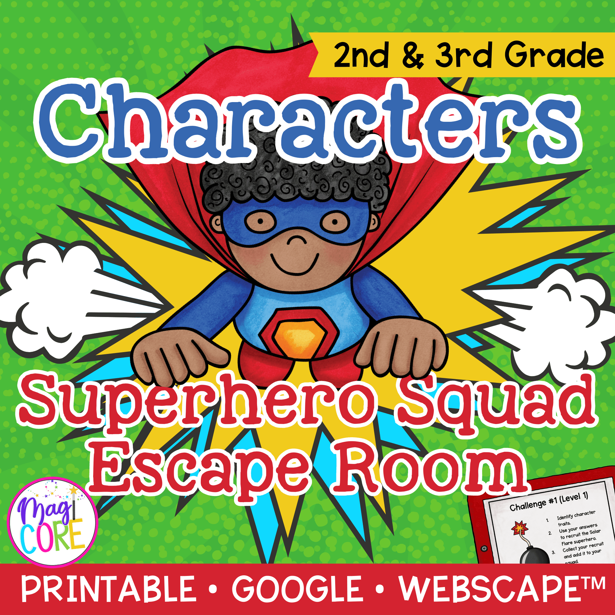 Characters Superhero Squad Reading Escape Room & Webscape™ - 2nd & 3rd Grade