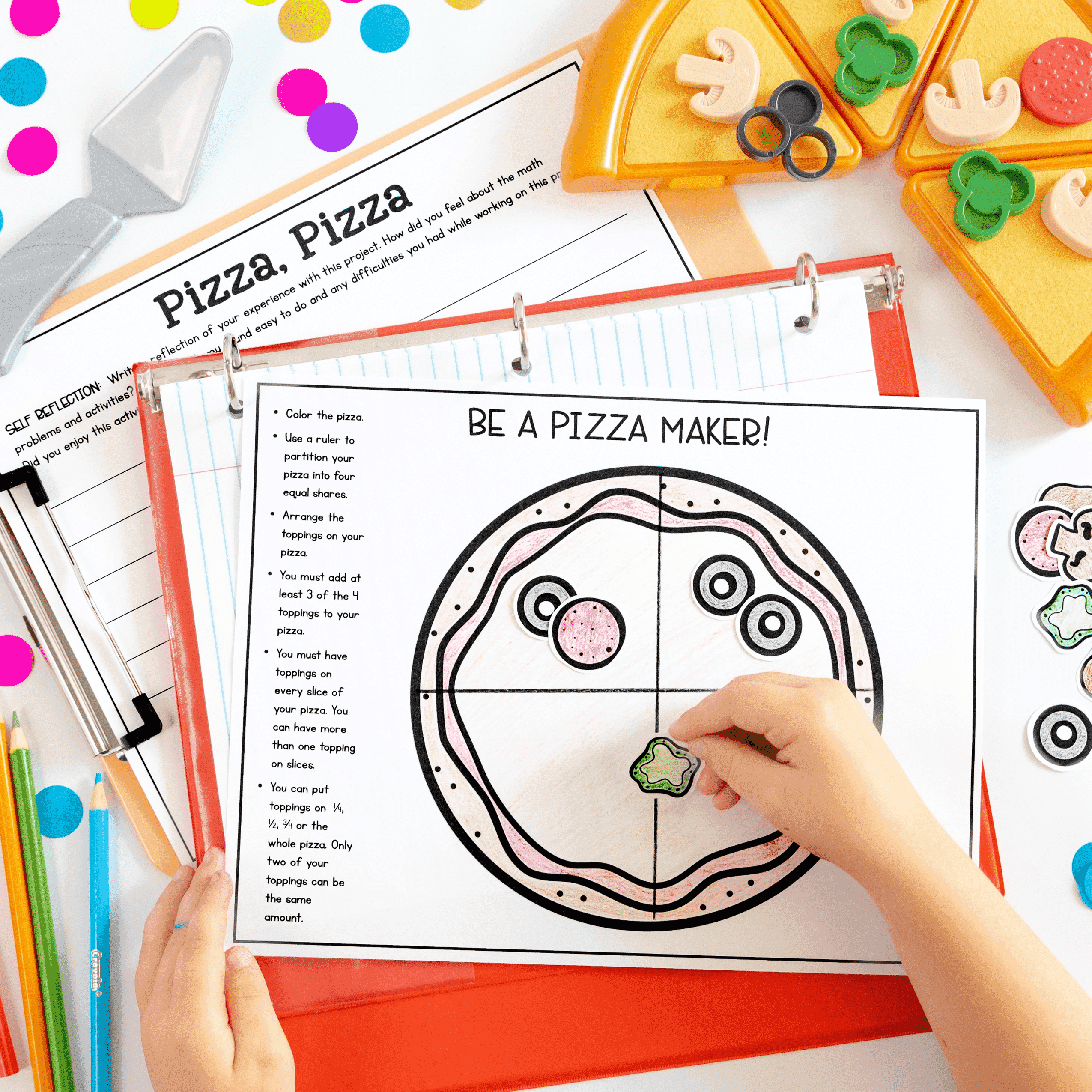 Pizza Fractions Partitioning Shapes PBL - 2nd Grade Math Project Based Learning - Image 2
