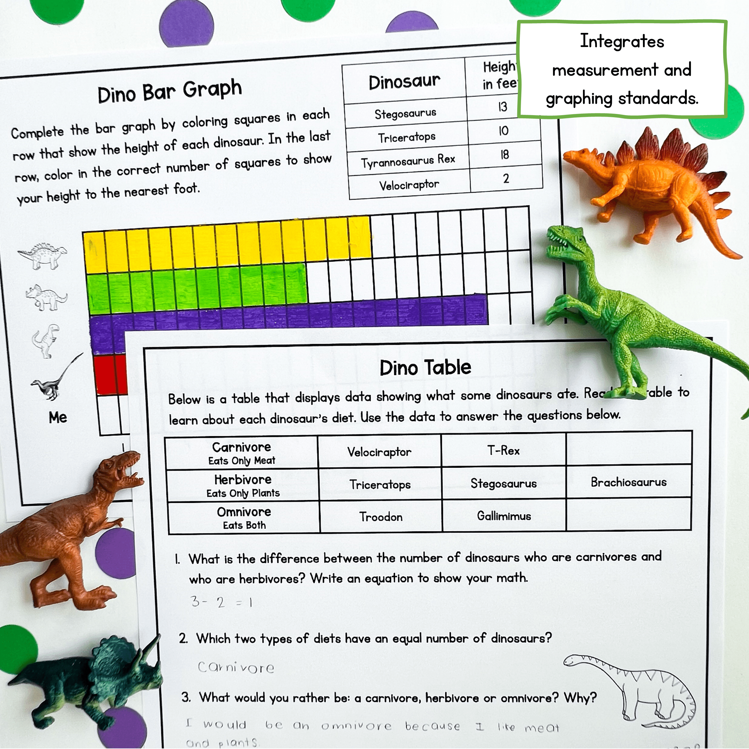 1st Grade Measurement Dinosaur Project Based Learning Compare Estimate Lengths - Image 2