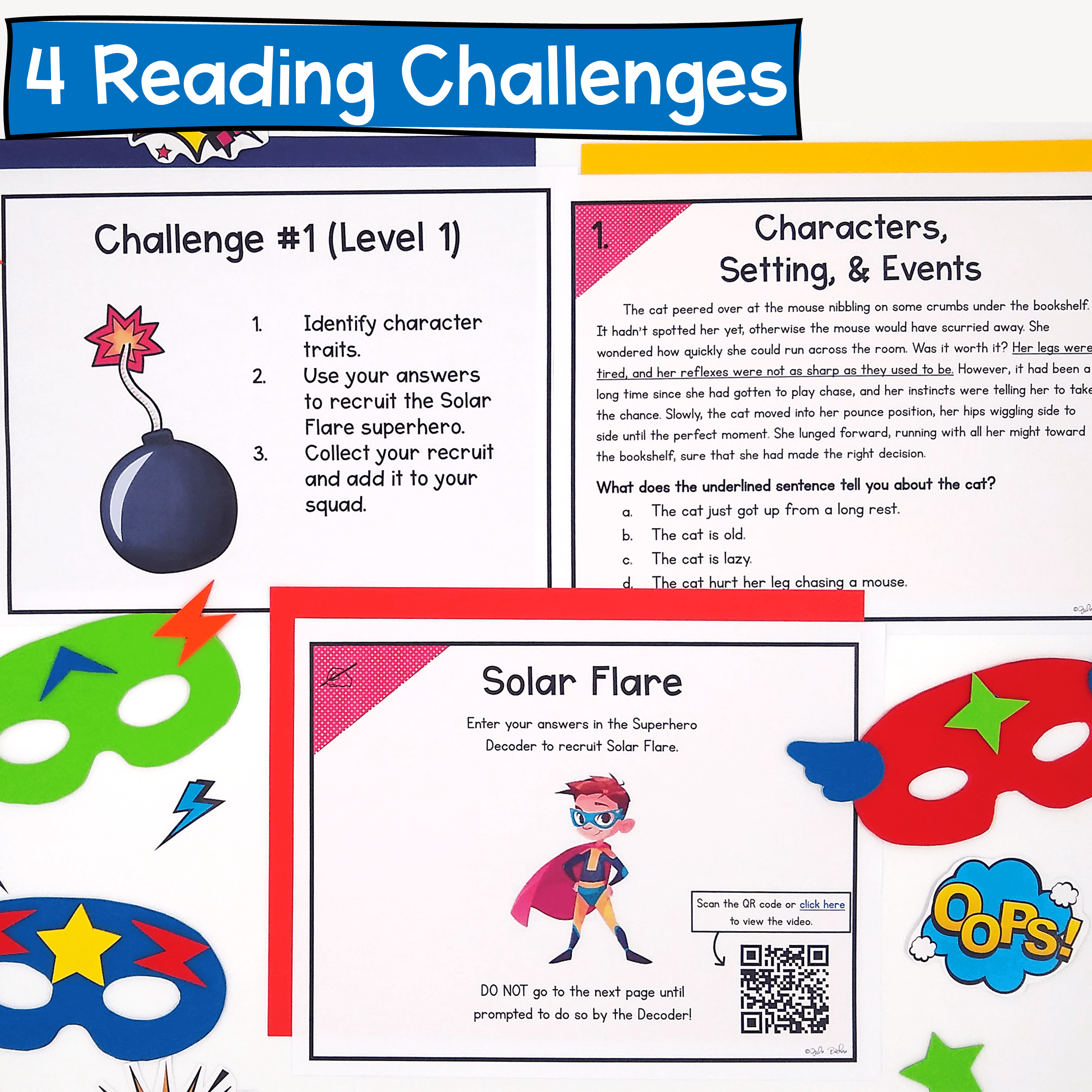 Story Elements Characters Settings Events Plot Reading Escape Room 4th Grade ELA - Image 2