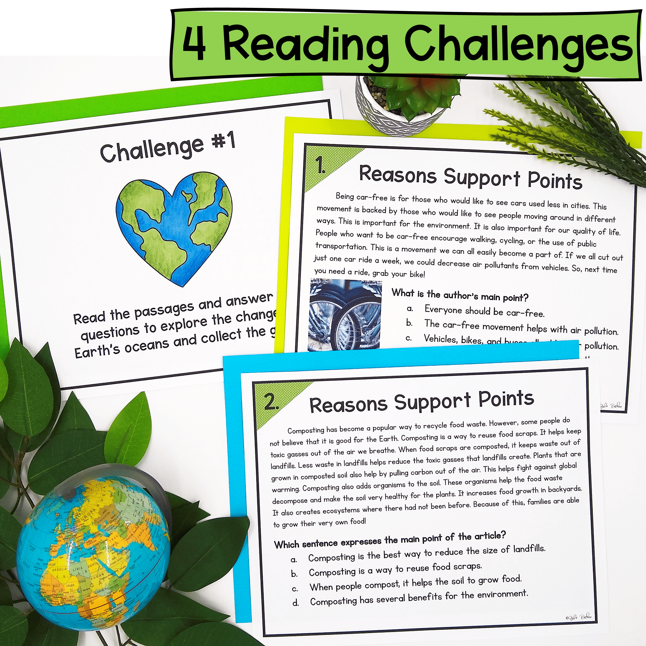 Reasons & Evidence Support Author's Point Earth Day Reading Escape Room 2nd 3rd - Image 2