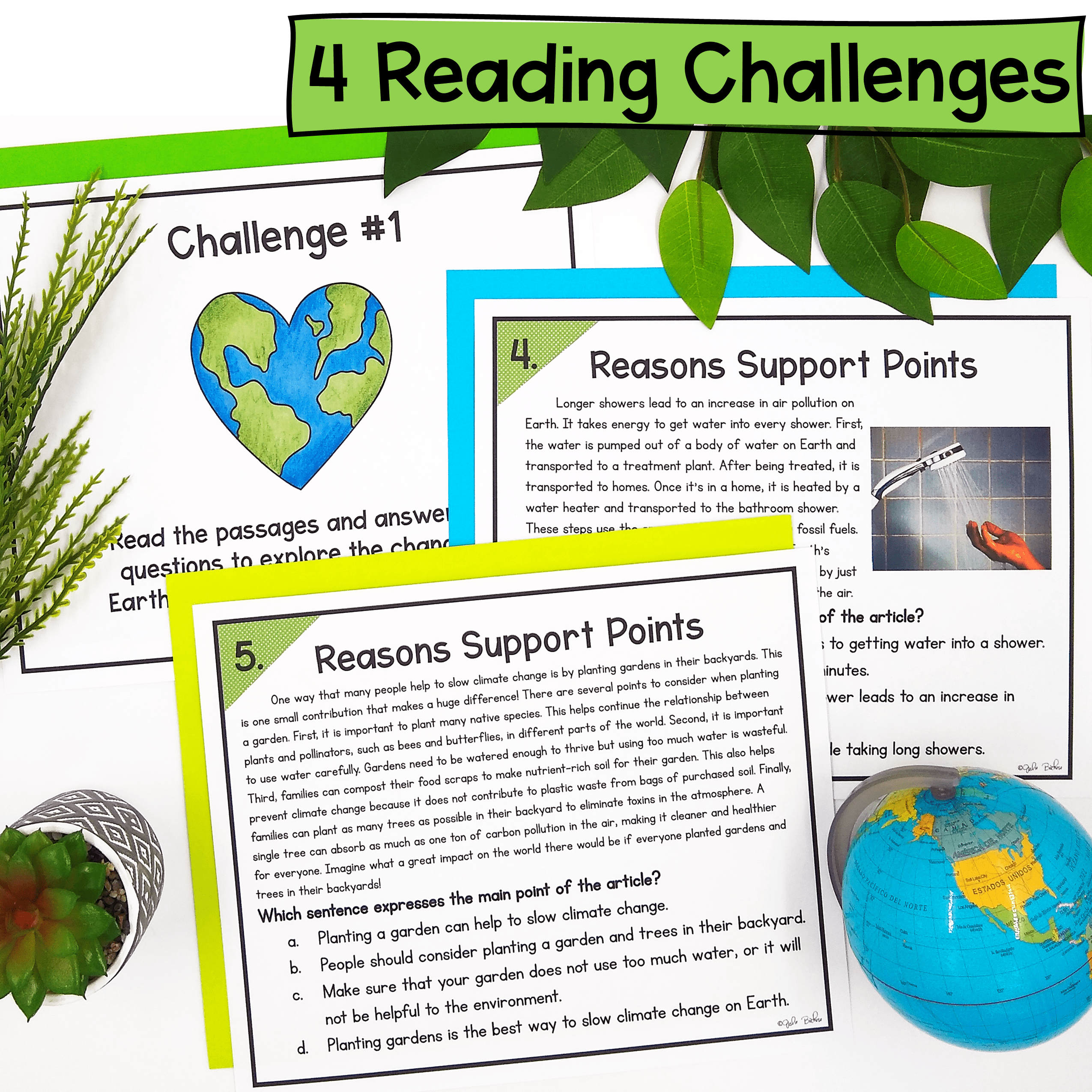 Reasons & Evidence Support Author's Points Earth Day Reading Escape Room 4th 5th - Image 2