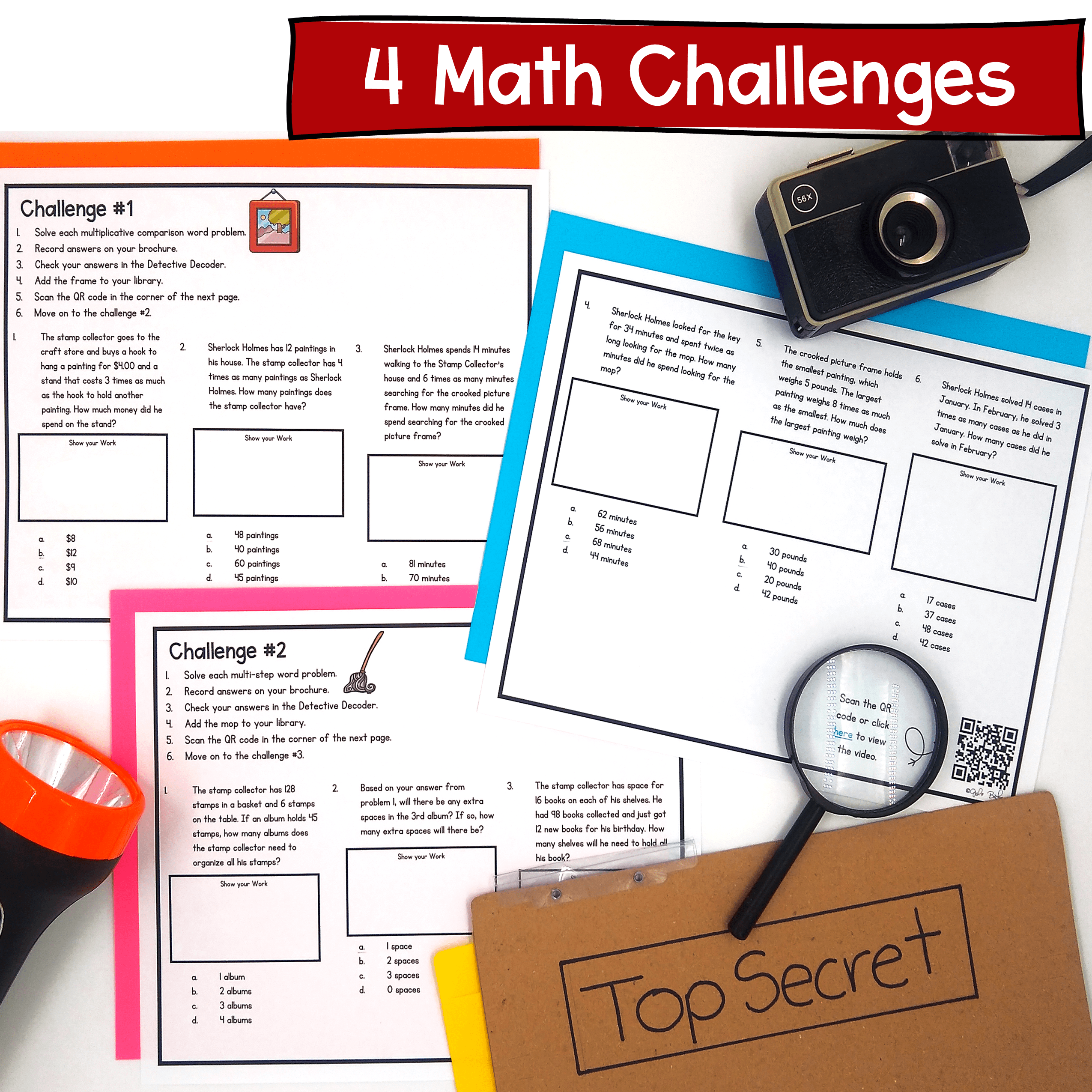 Word Problems - Multiplicative Comparisons Multi Step Math Escape Room 4th Grade - Image 2