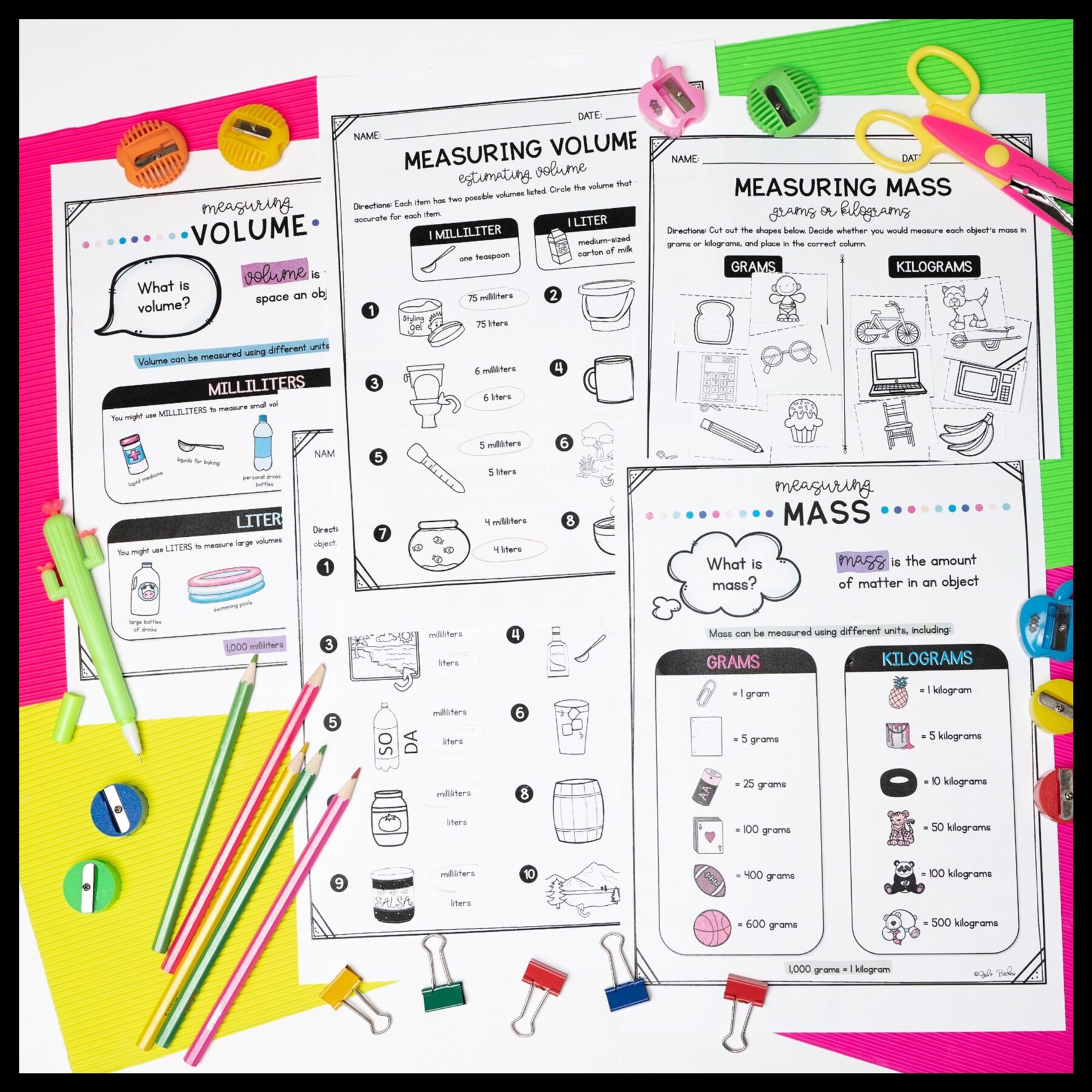 Measure & Estimate Mass & Volume Solve Word Problems 3rd Grade Math 3.MD.A.2 - Image 3