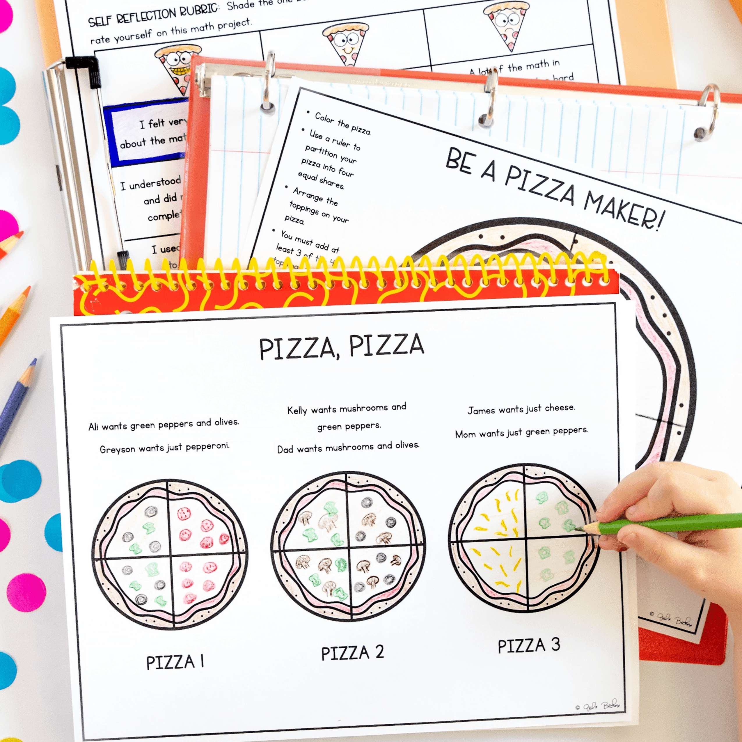 Pizza Fractions Partitioning Shapes PBL - 2nd Grade Math Project Based Learning - Image 3
