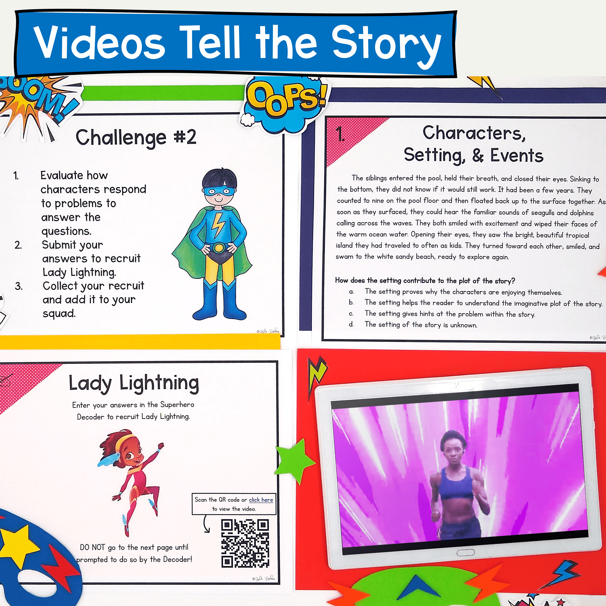 Story Elements Characters Settings Events Plot Reading Escape Room 4th Grade ELA - Image 3