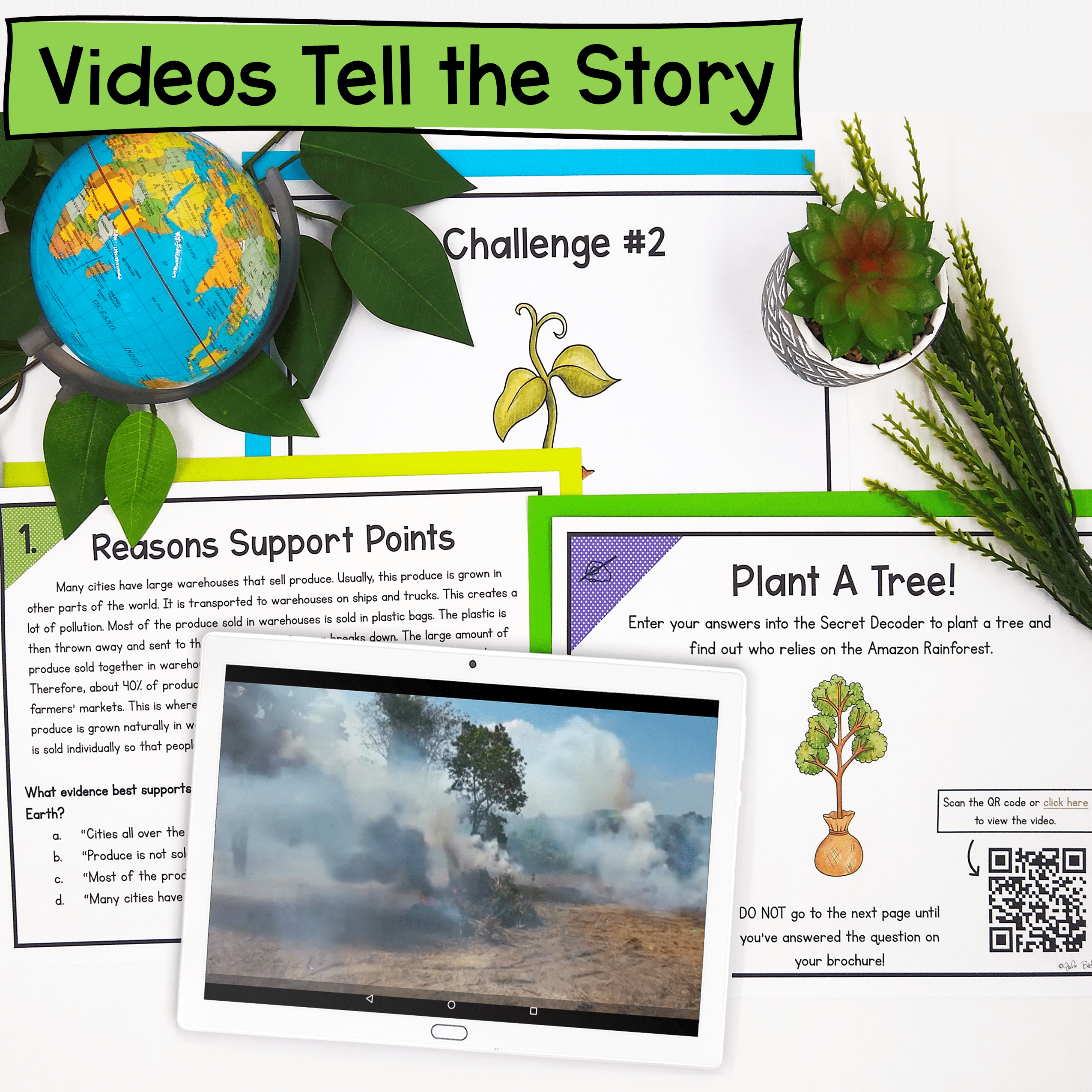 Reasons & Evidence Support Author's Point Earth Day Reading Escape Room 2nd 3rd - Image 3
