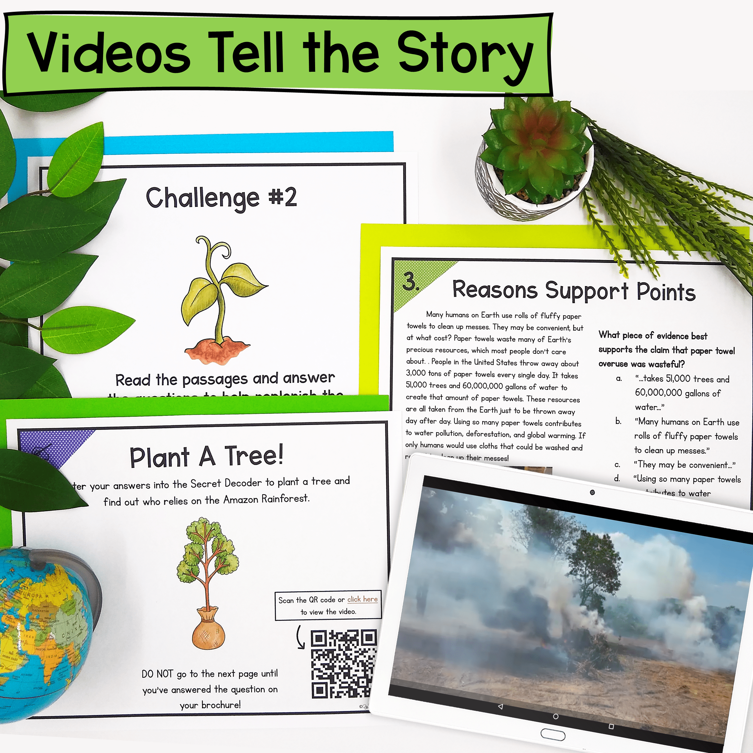 Reasons & Evidence Support Author's Points Earth Day Reading Escape Room 4th 5th - Image 3
