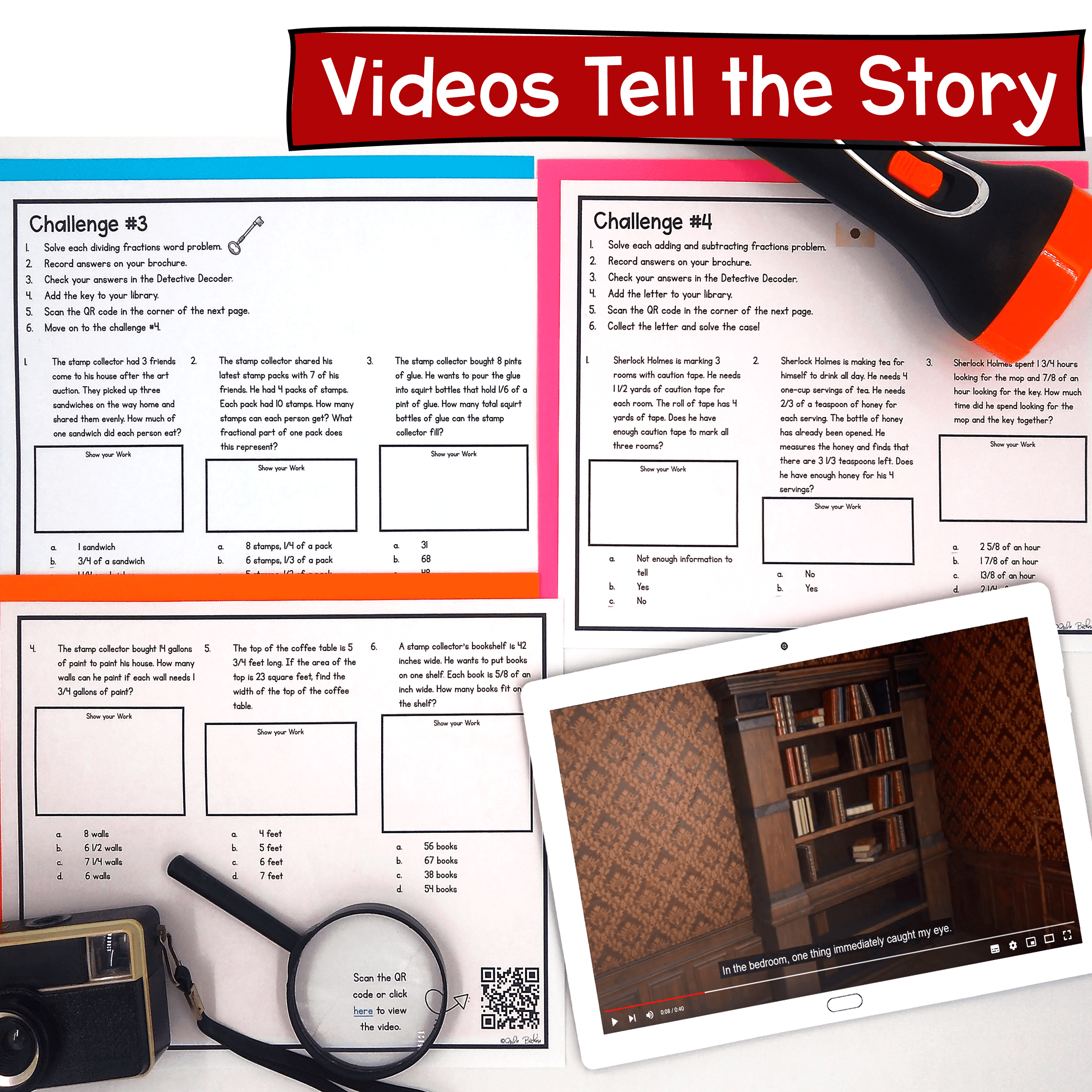 Word Problems Four Operations - Decimals Fractions Math Escape Room 5th Grade - Image 3