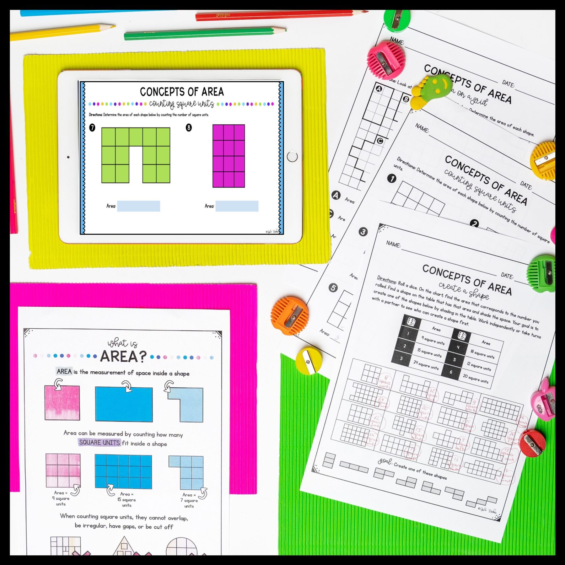 Concepts of Area Unit for Google Slides Distance Learning 3.MD.C.5 - Image 4