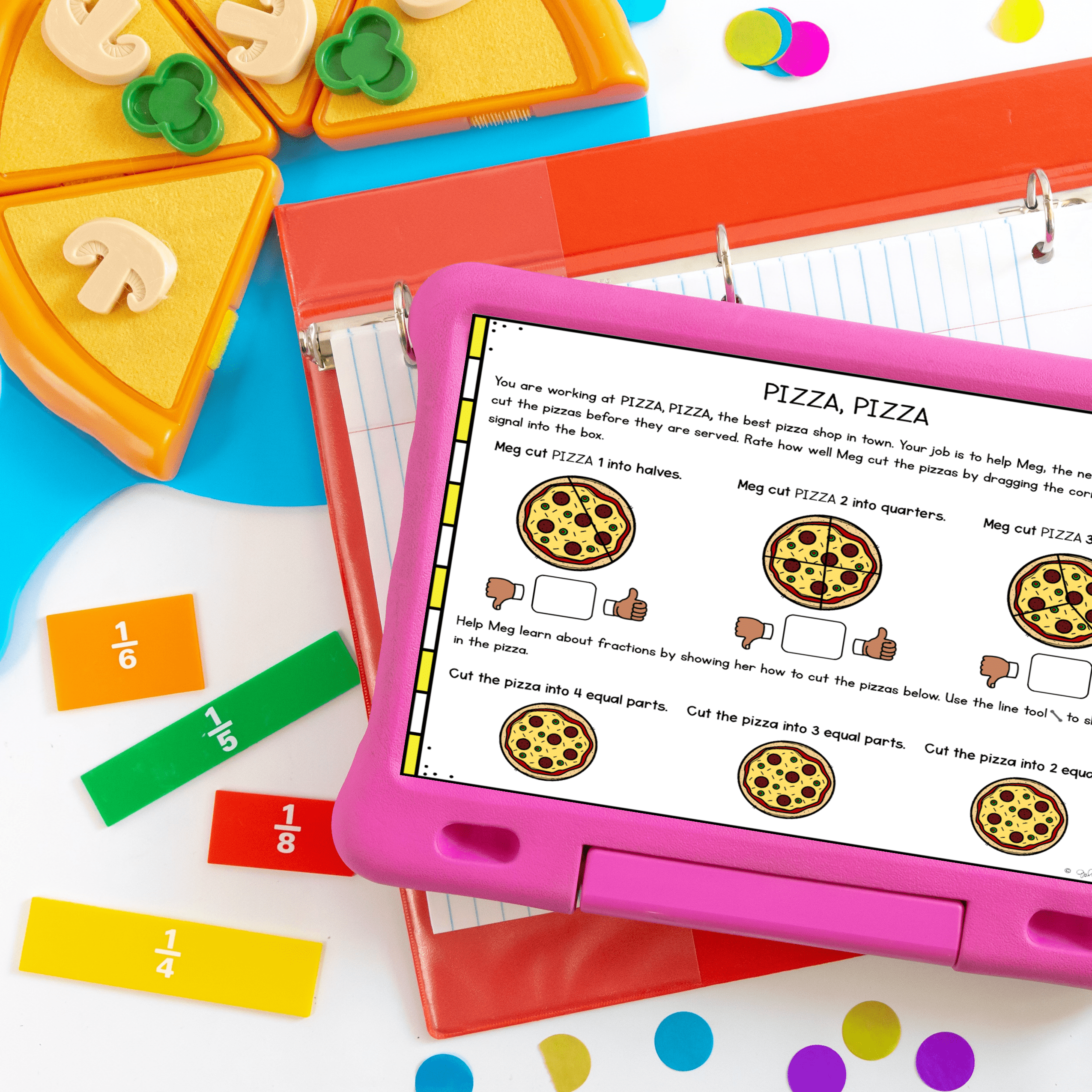 Pizza Fractions Partitioning Shapes PBL - 2nd Grade Math Project Based Learning - Image 4