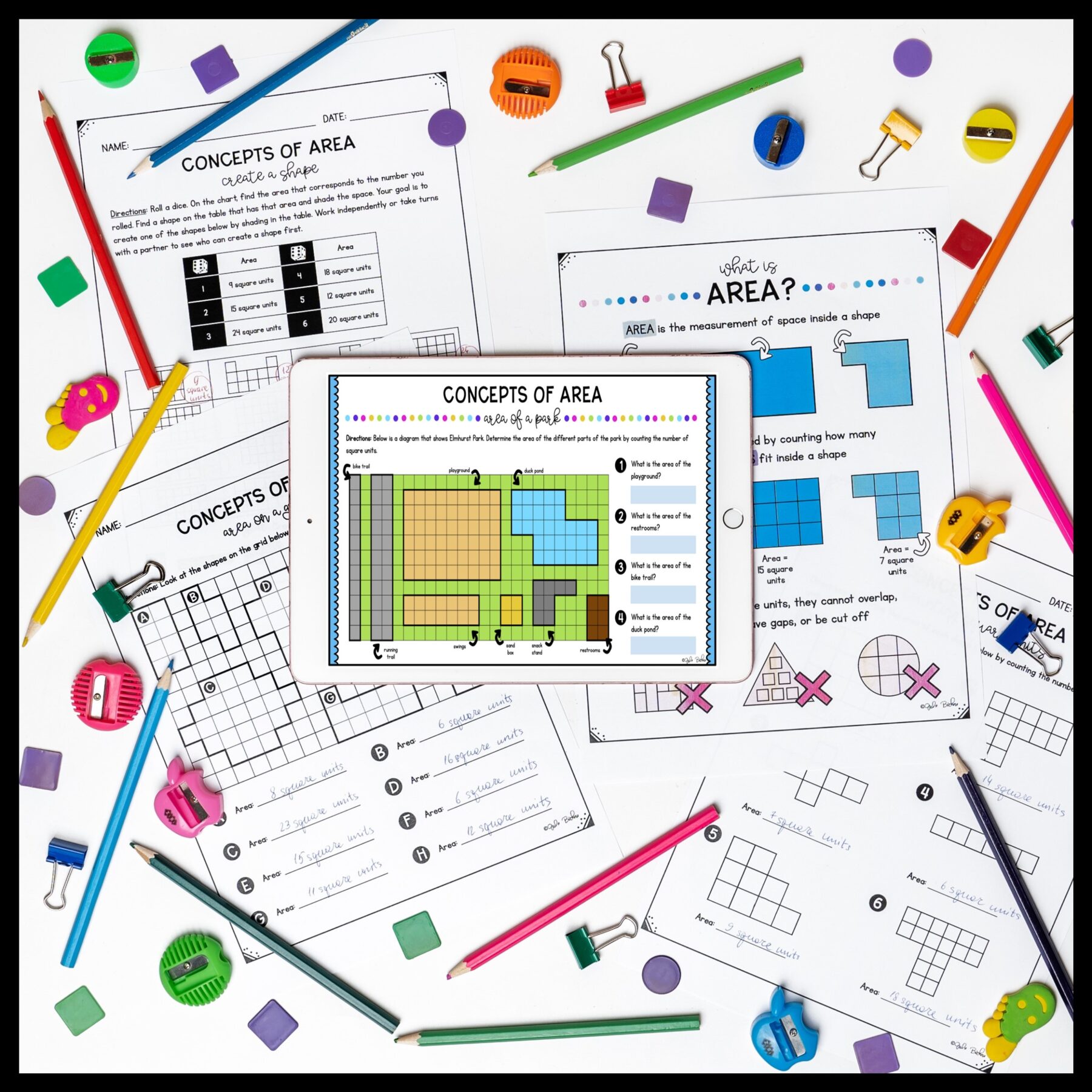 Concepts of Area Unit for Google Slides Distance Learning 3.MD.C.5 - Image 7