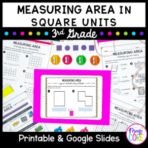 Measuring Area Plane Shapes in Square Units - 3rd Grade Math 3.MD.C.6 Worksheets
