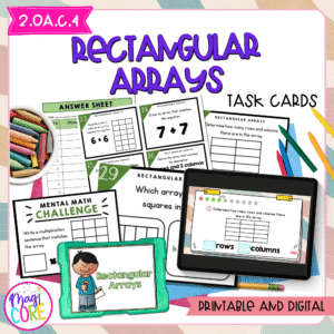 Rectangular Arrays Task Cards - 2nd Grade - 2.OA.C.4