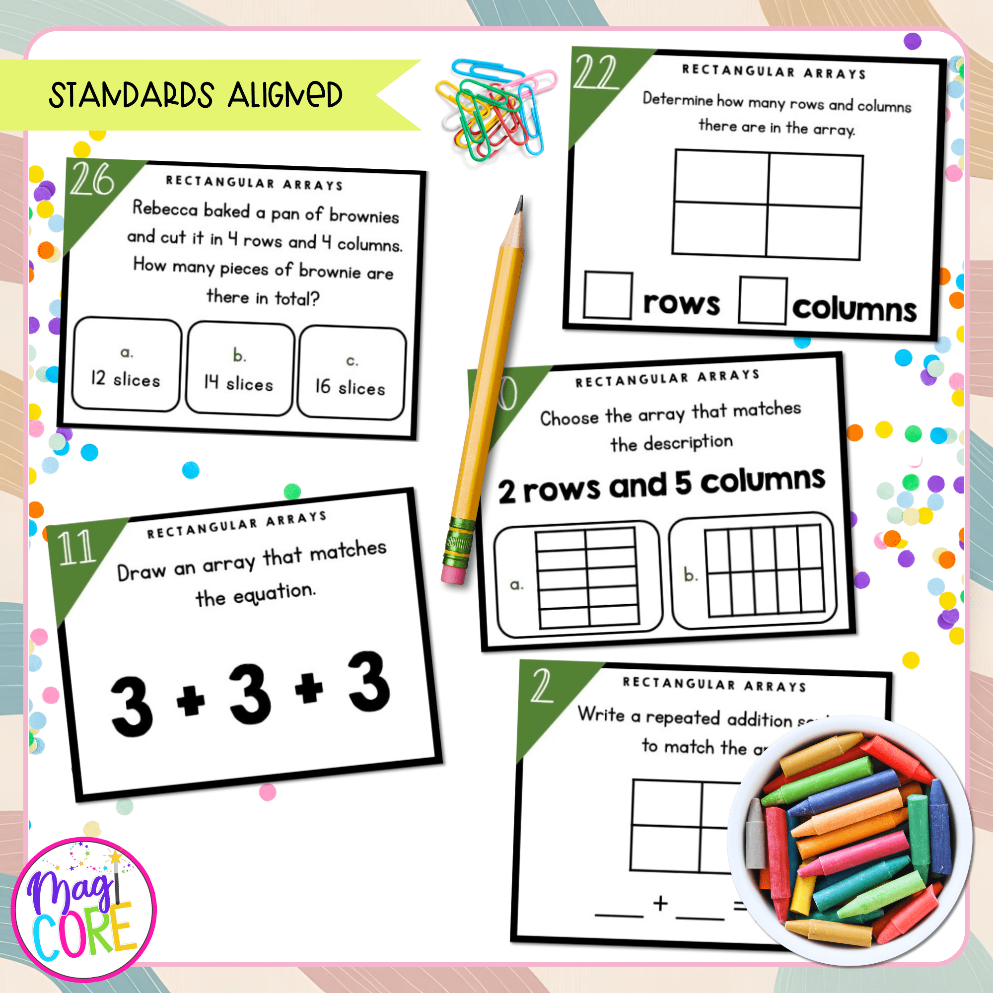 Rectangular Arrays Task Cards - 2nd Grade - 2.OA.C.4 - Image 4