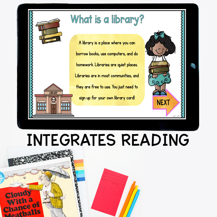 Virtual Field Trip Library 1st Grade Google Slides & Seesaw Community Activity - Image 2