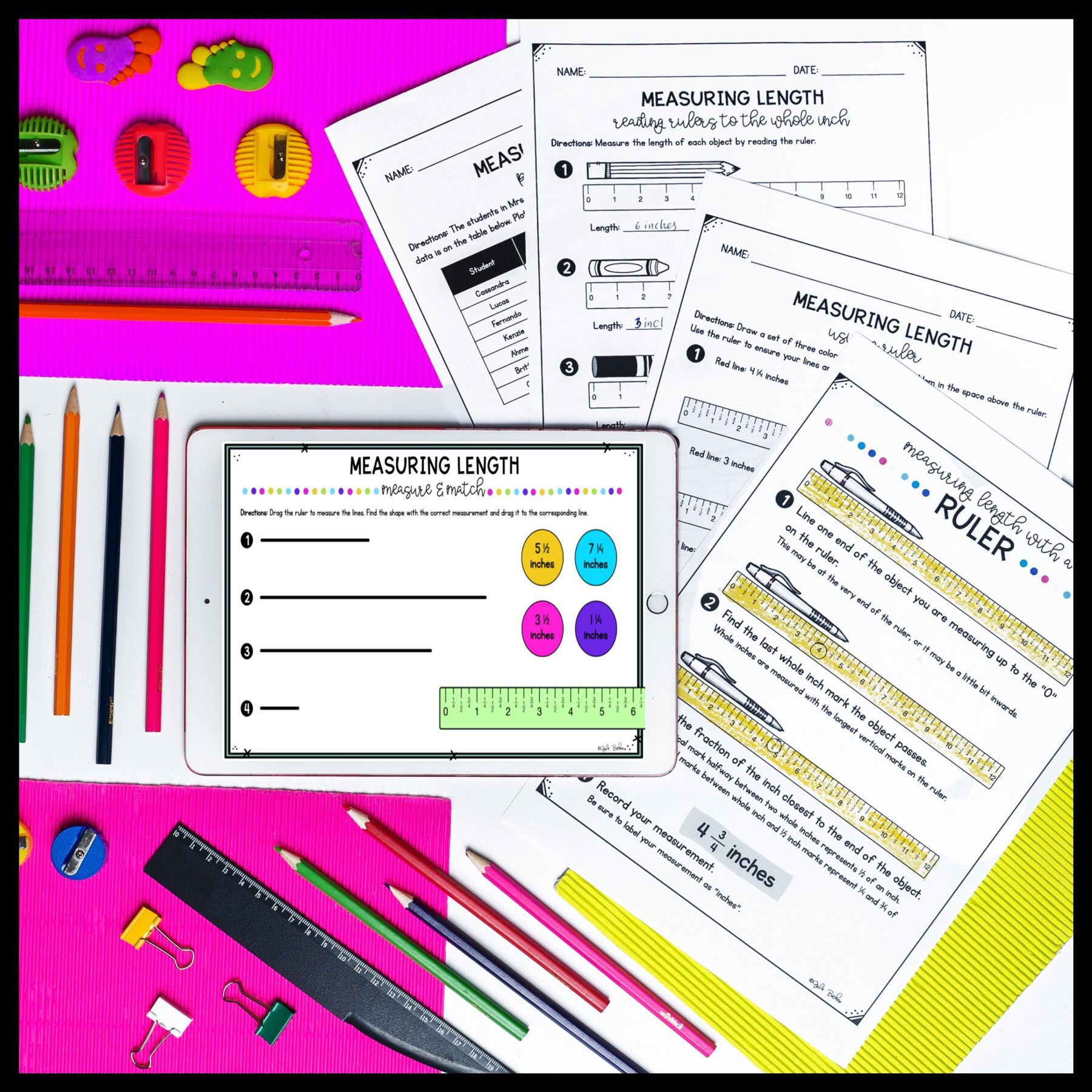 Measuring Length Unit for Google Slides Distance Learning 3.MD.B.4 - Image 2