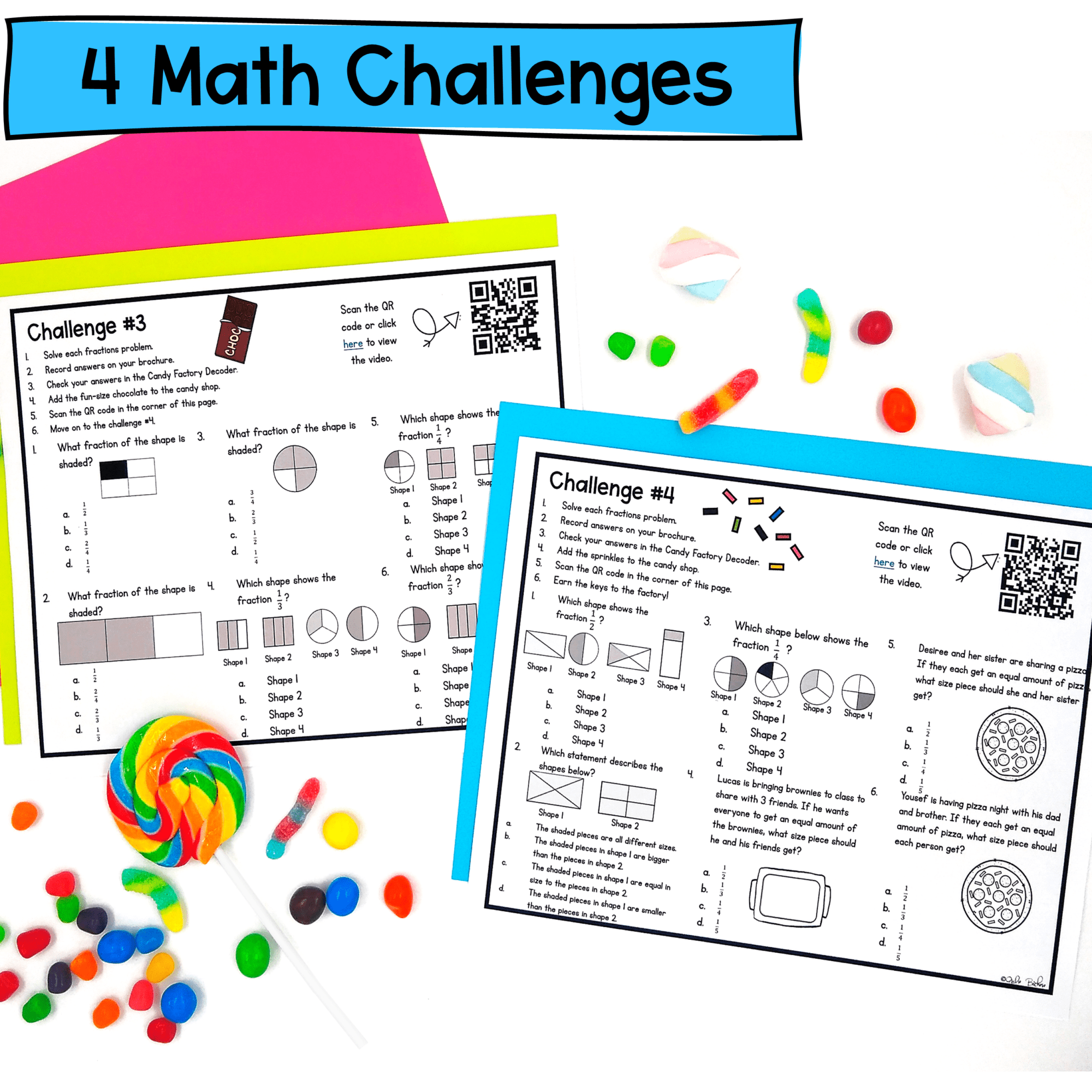 Partition Shapes & Fractions 2nd Grade Math Escape Room Print & Digital Activity - Image 2