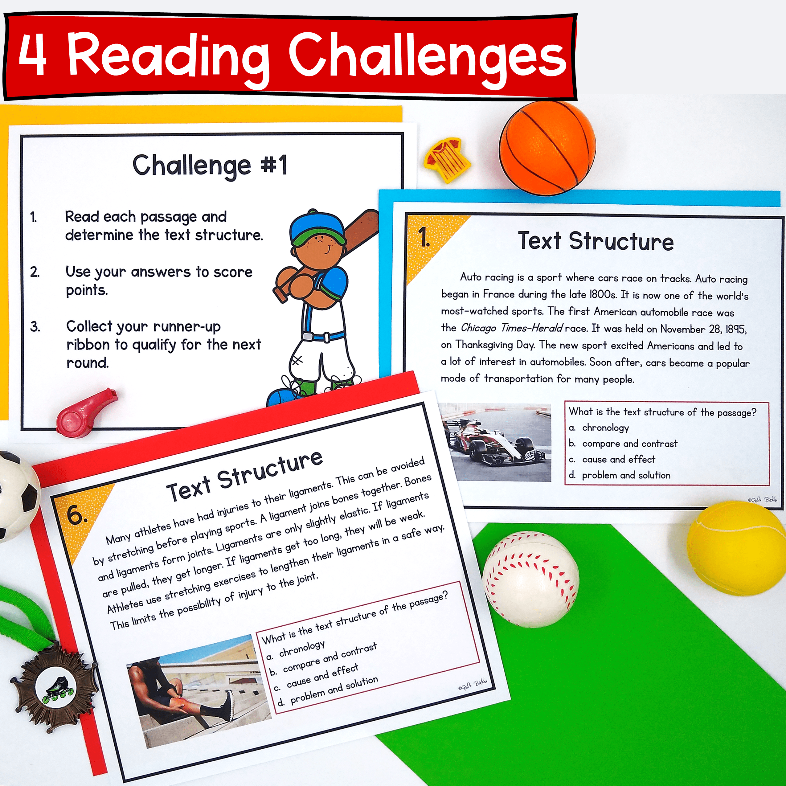 Nonfiction Text Structure Reading Sports Escape Room & Webscape 2nd & 3rd Grade - Image 2