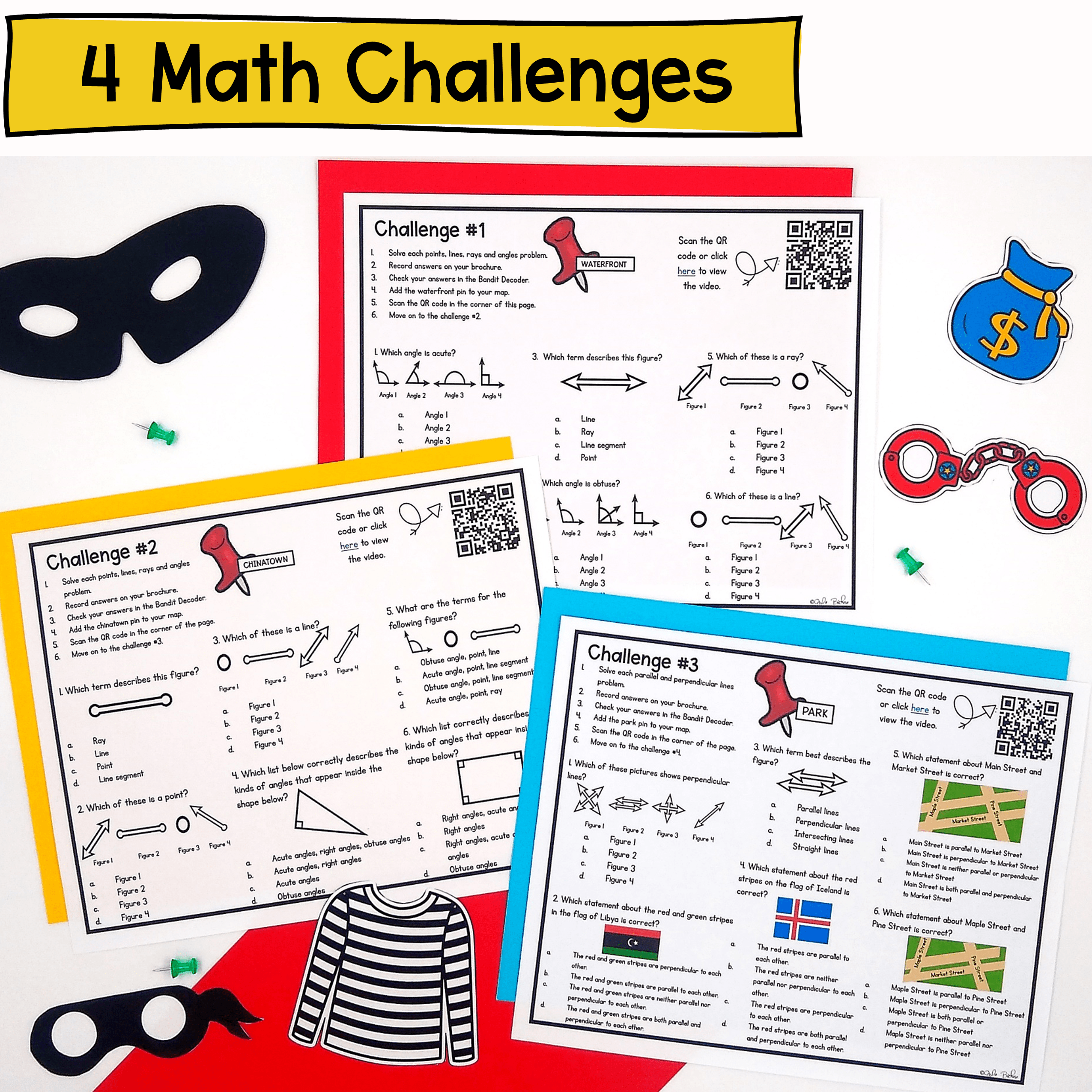 Classify Shapes Geometry Math Bandit Escape Room 4th Grade - Angles, Lines, Rays - Image 2