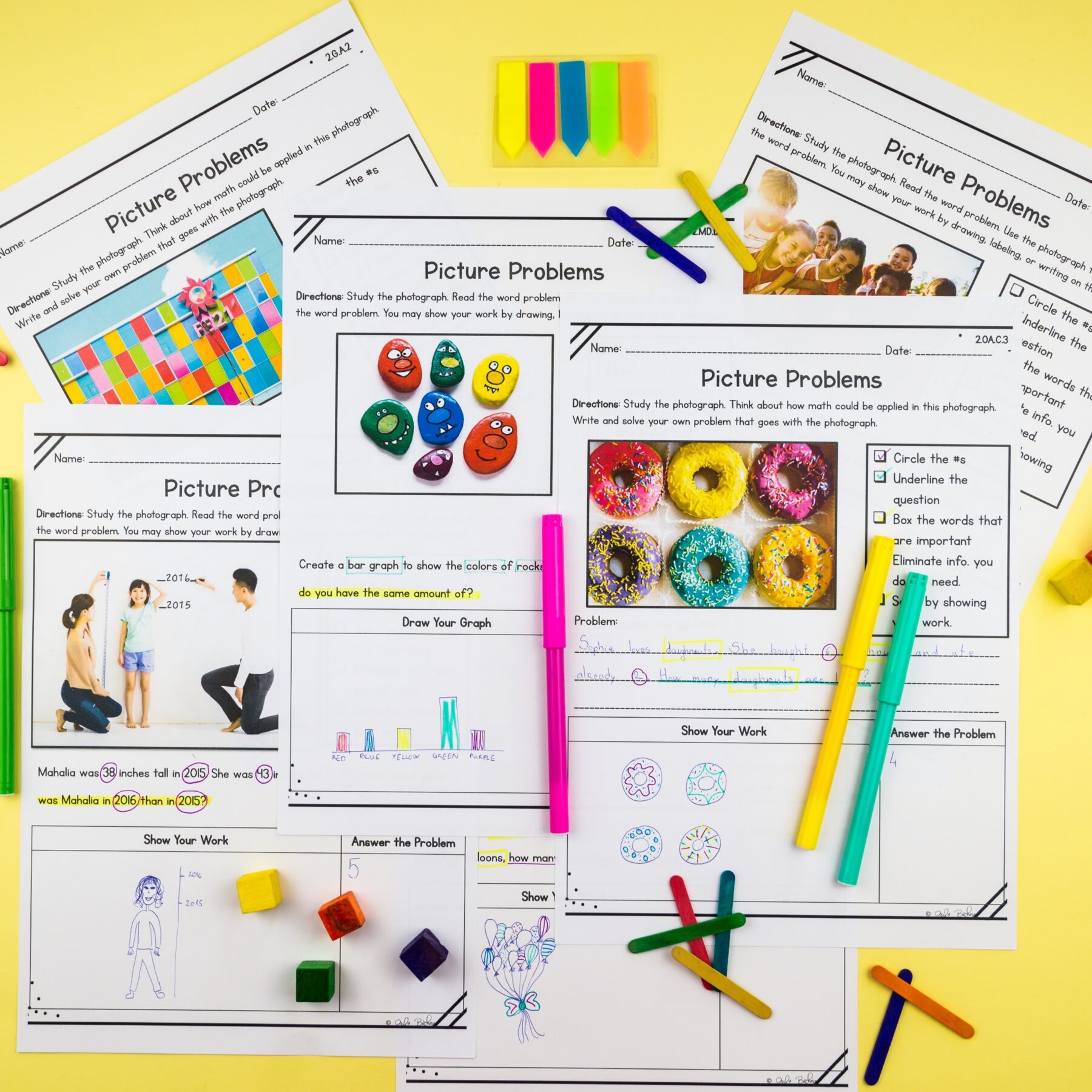 2nd Grade Math Picture Problems - Google Slides Distance Learning & Print - Image 3