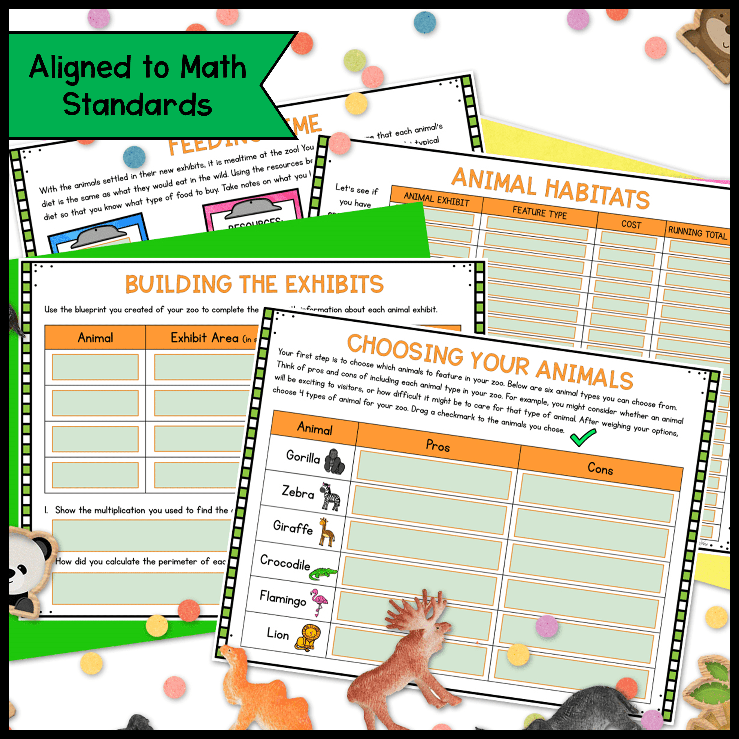 Build a Zoo Project Based Learning 4th Grade Math PBL Area Perimeter Measurement - Image 3