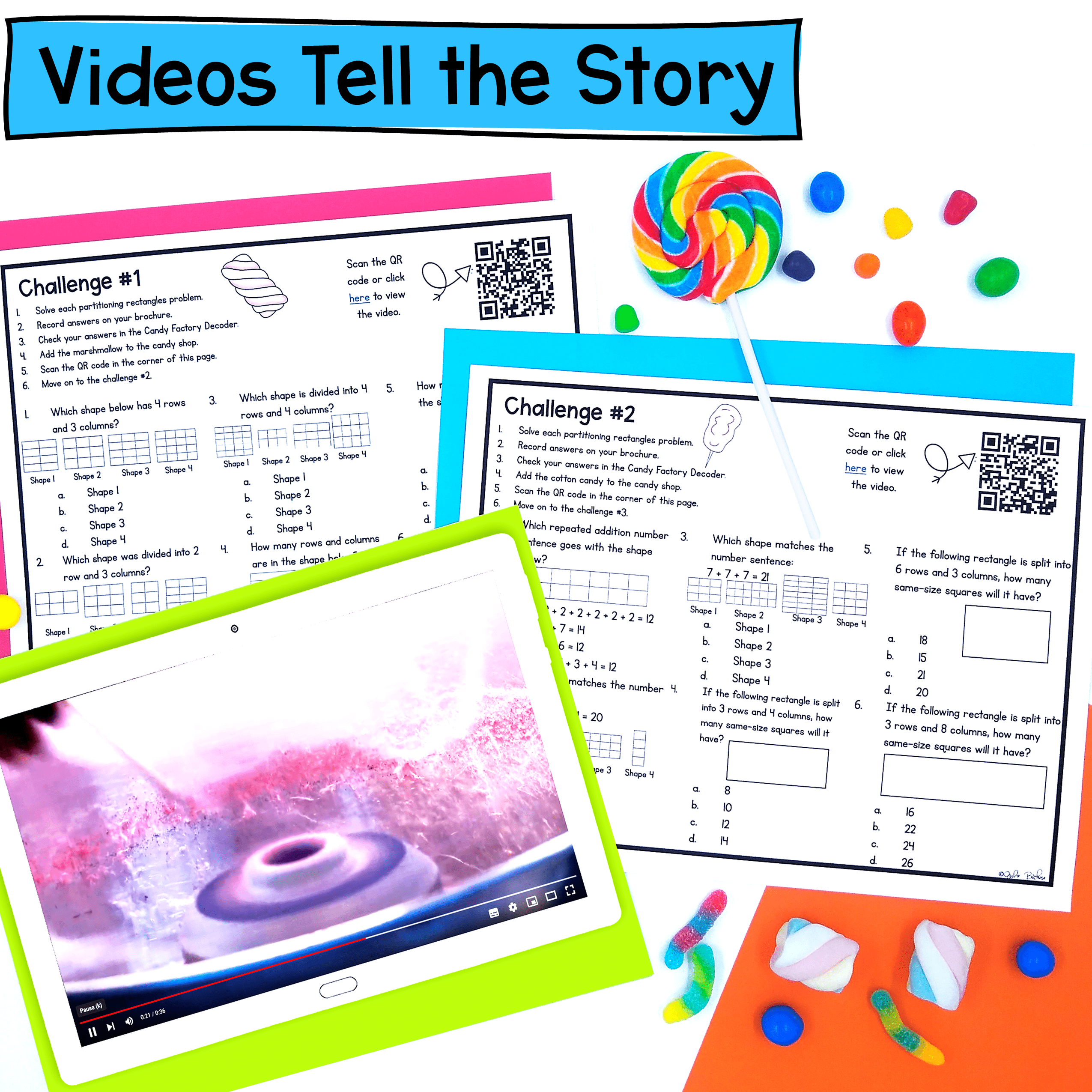 Partition Shapes & Fractions 2nd Grade Math Escape Room Print & Digital Activity - Image 3