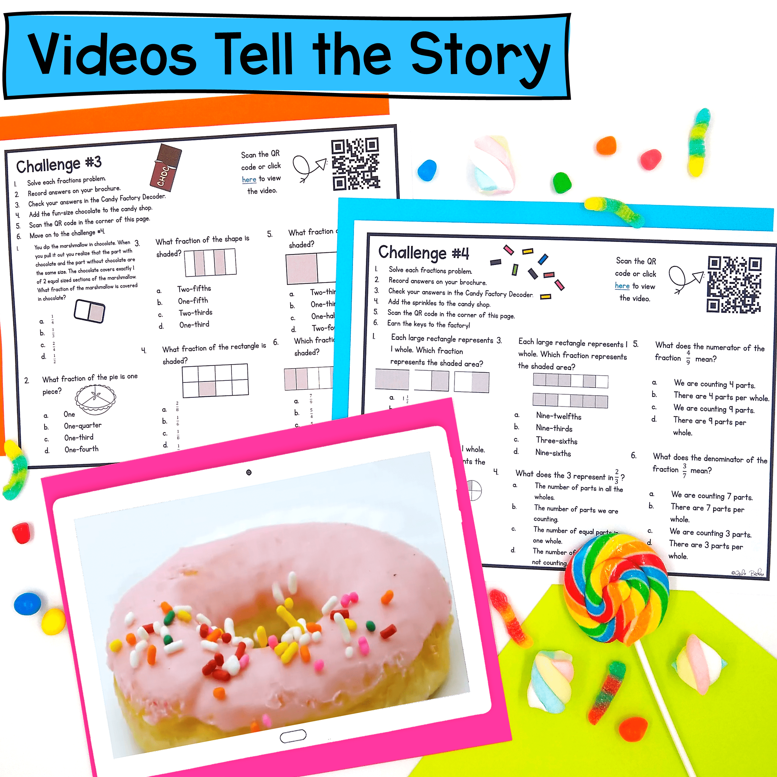 Fractions & Partitioning Shapes - Math Escape Room 3rd Grade 3.NF.A.1 & 3.G.A.2 - Image 3