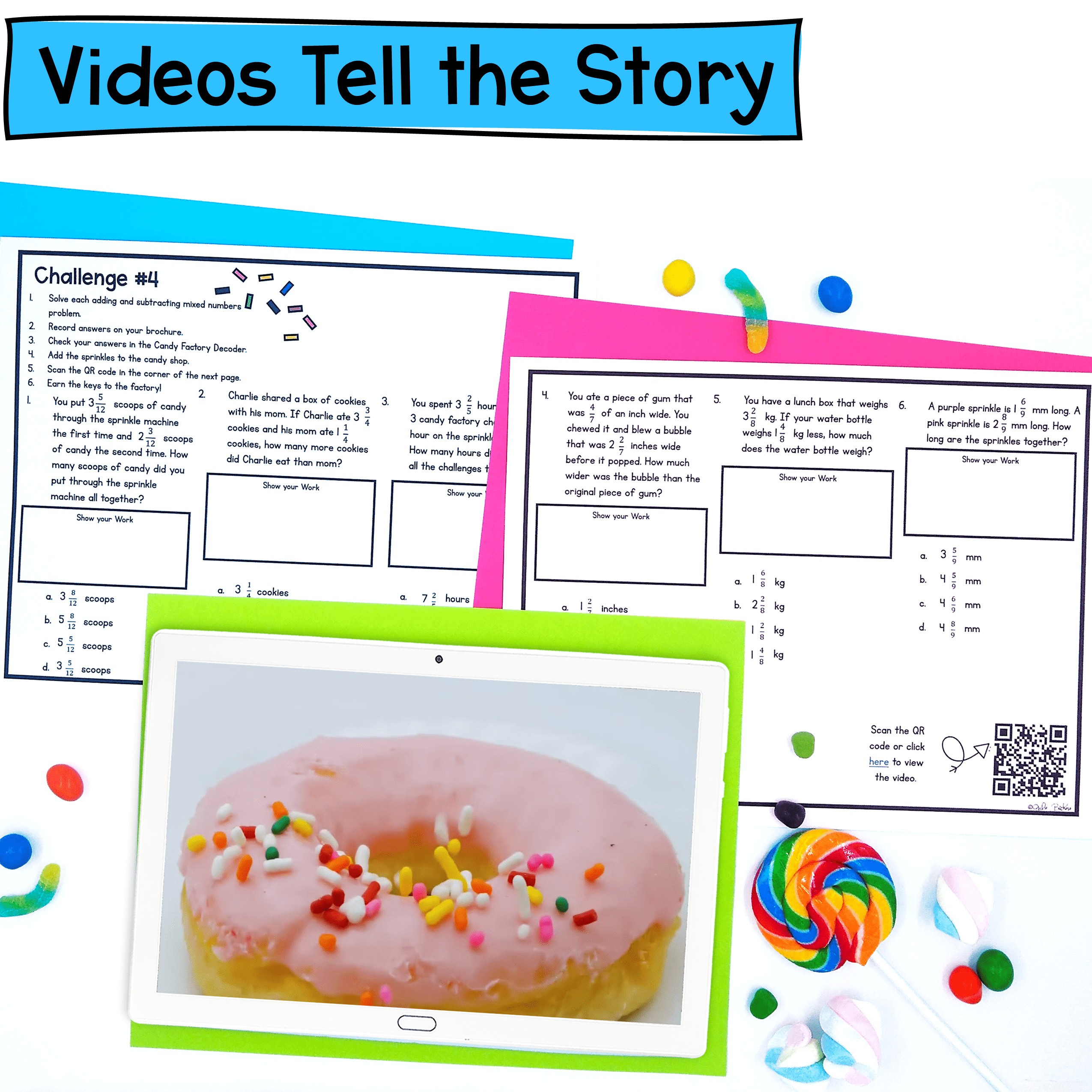 Candy Factory Fractions Review 4th Grade Math Escape Room Print Digital Activity - Image 3