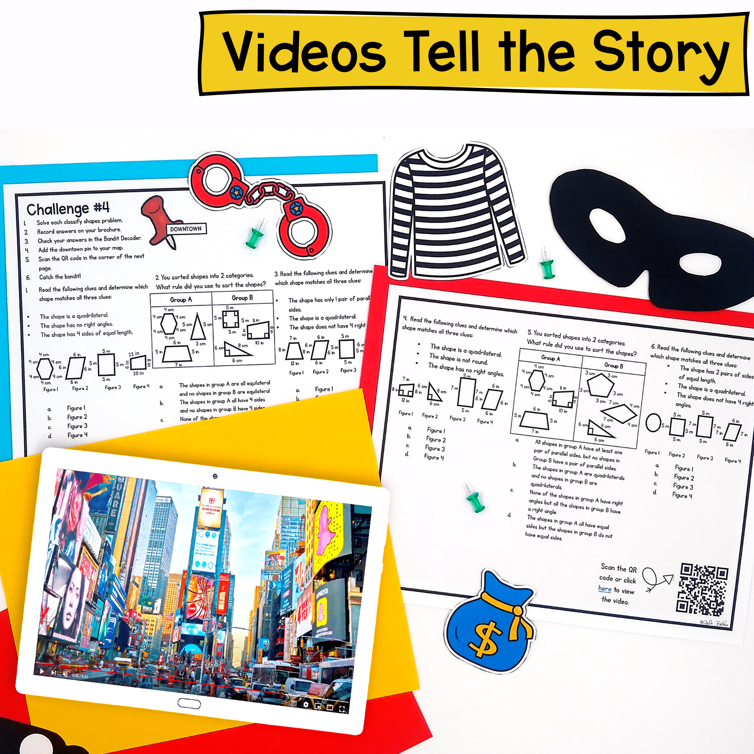 Classify Shapes Geometry Math Bandit Escape Room 4th Grade - Angles, Lines, Rays - Image 3