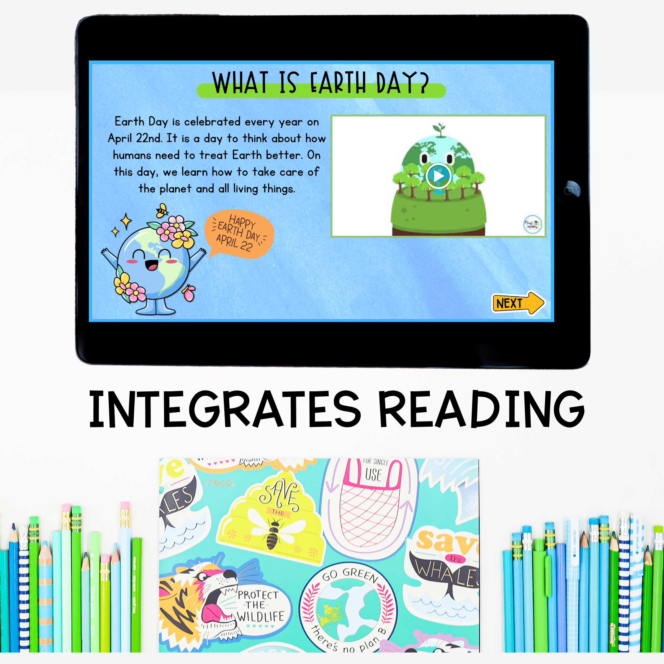 Earth Day Activity Virtual Field Trip Kinder 1st Grade Reduce Reuse Recycle ELA - Image 3
