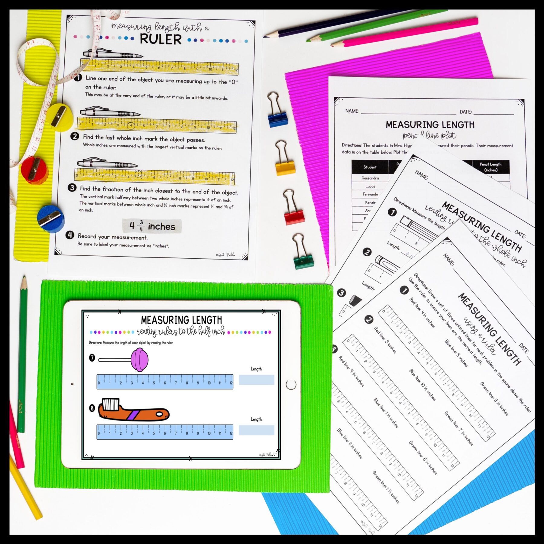 Measuring Length Unit for Google Slides Distance Learning 3.MD.B.4 - Image 4