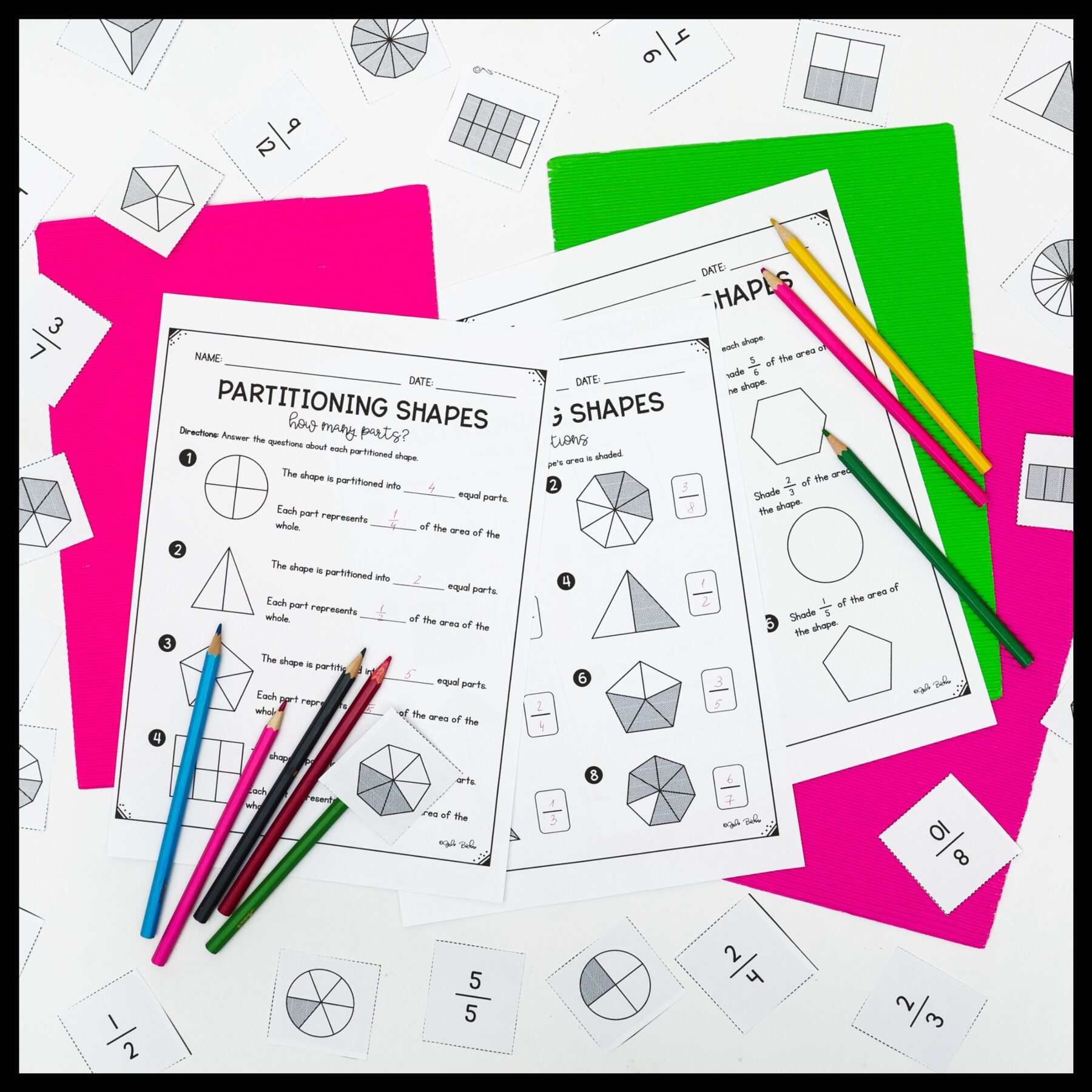 Partitioning Shapes - 3rd Grade Math Unit - Print & Digital Formats 3.GA.2 - Image 5