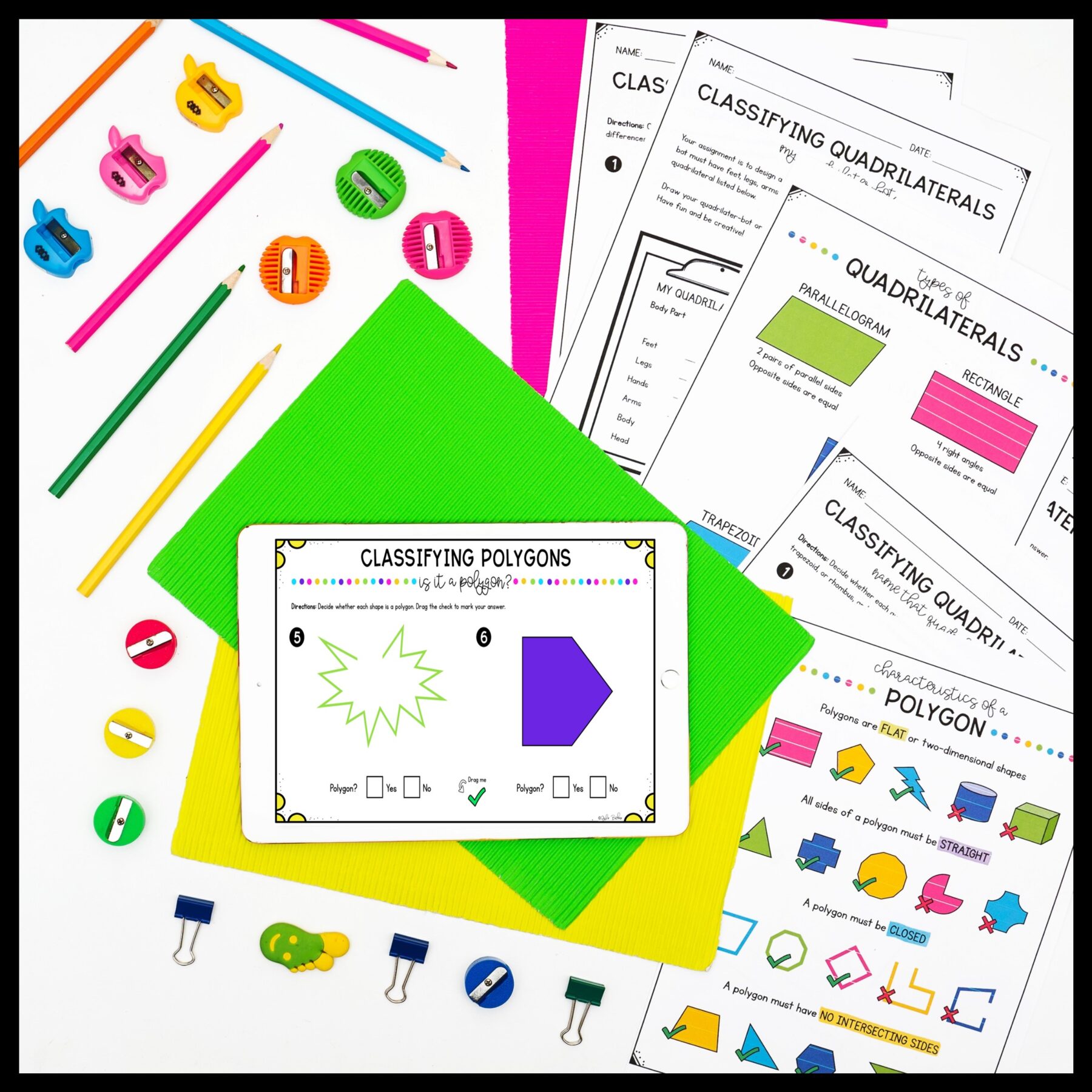 Classifying Quadrilaterals - 3rd Grade Math Unit - Print & Digital Format 3.GA.1 - Image 7